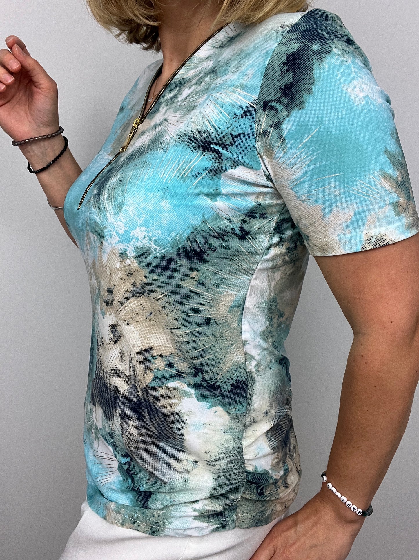 FELICITY short sleeve zip top
