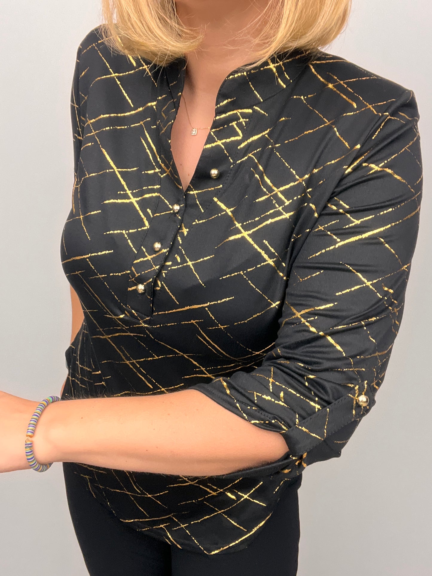 JILL stand-up collar party top
