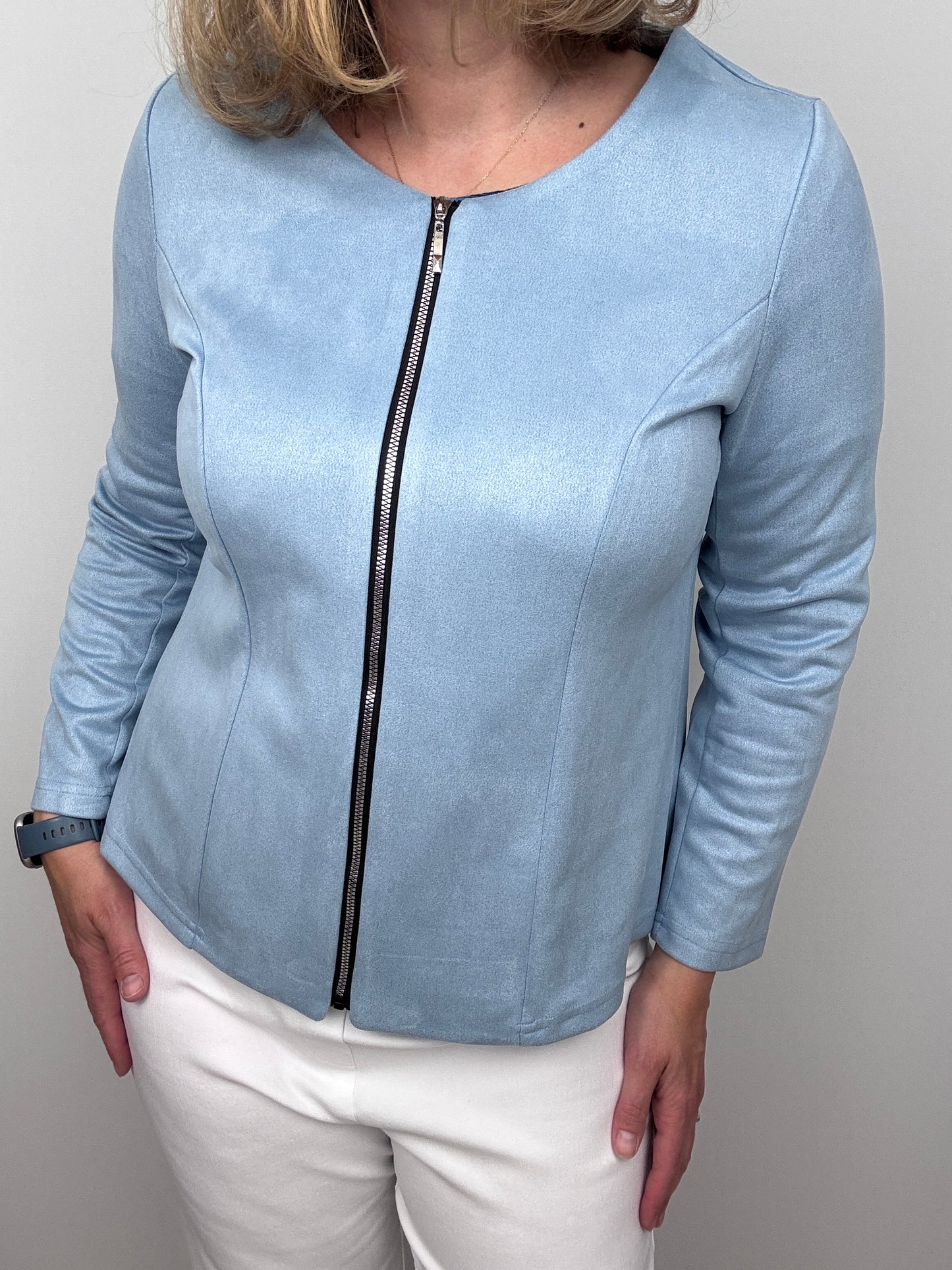 Powder Blue Suedette Jacket