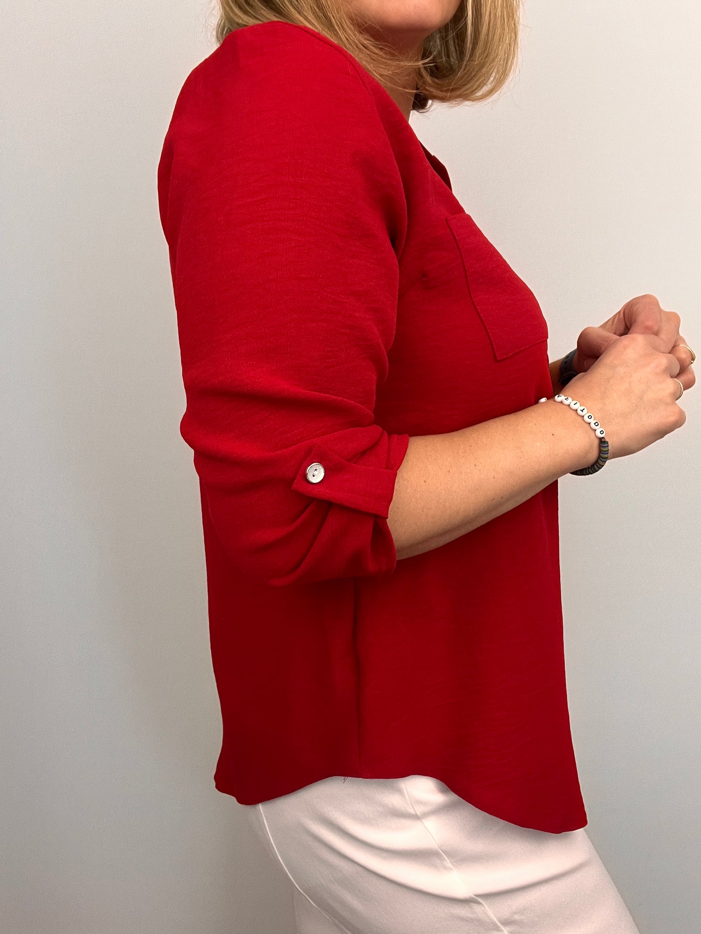 VALERIE red crape blouse