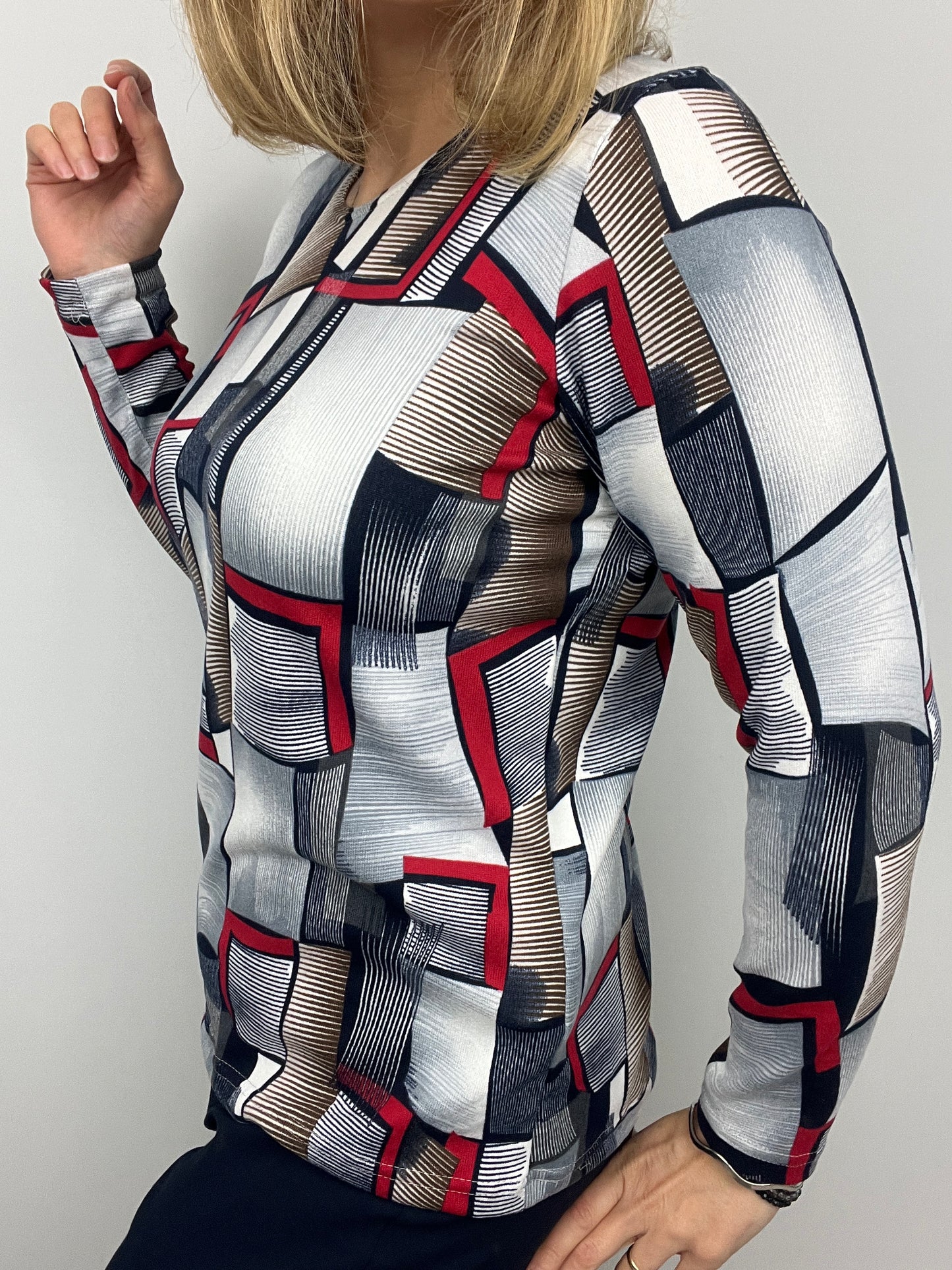 MELANIE fine knit style top long sleeve