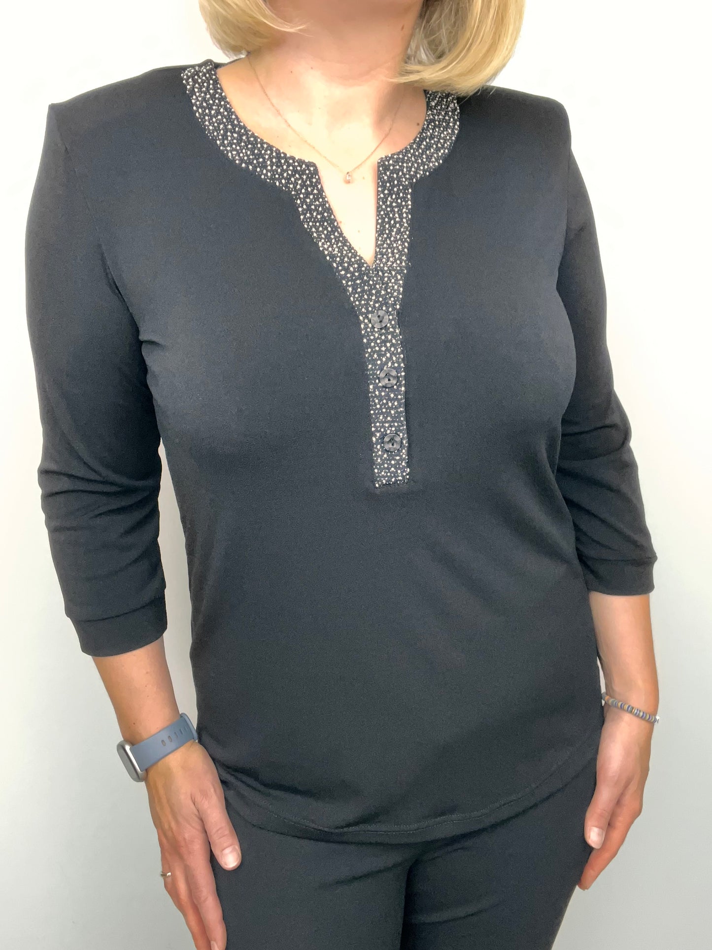 FRANCESCA black festive top