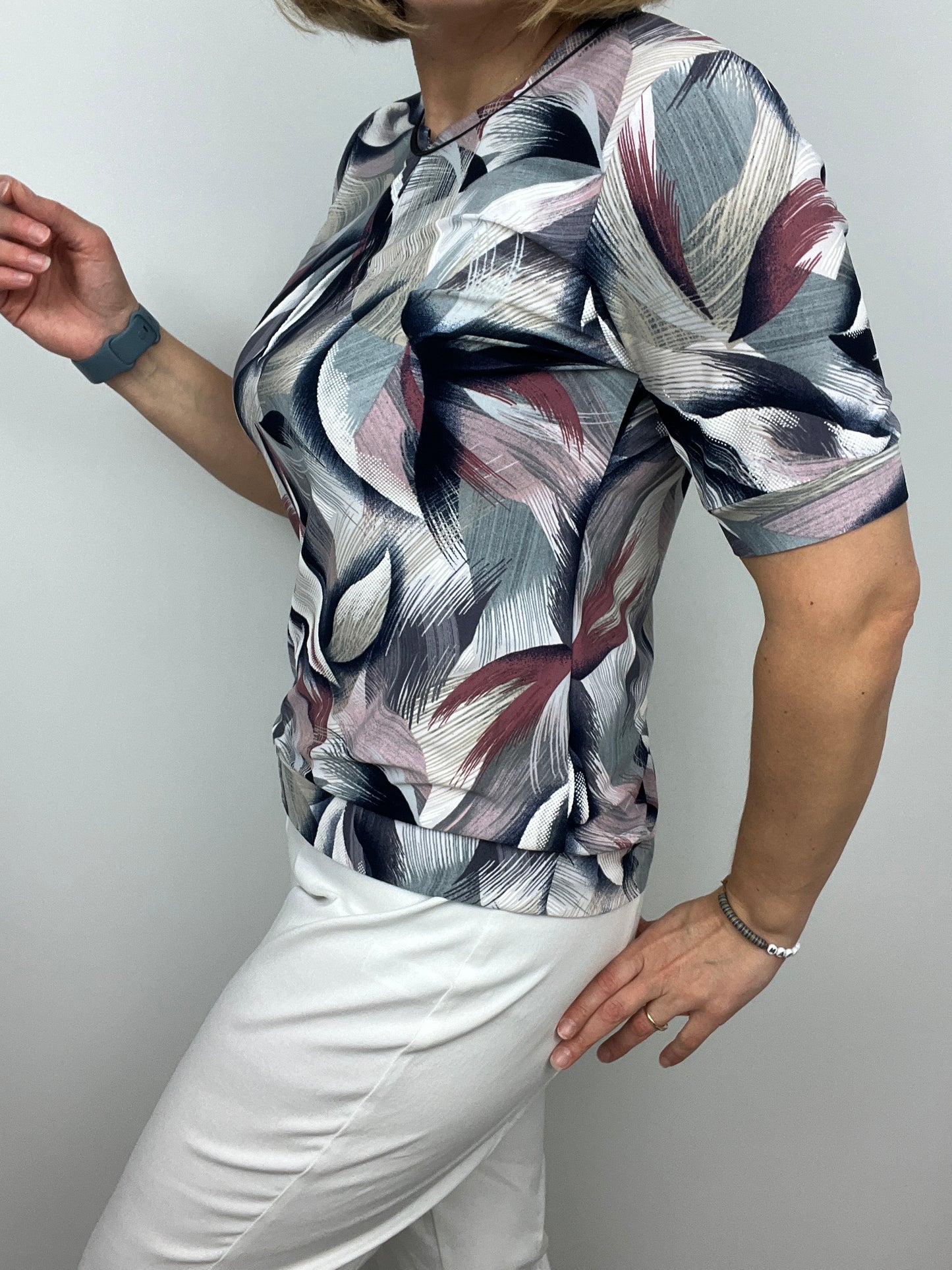 HAZEL short sleeve top with wide band