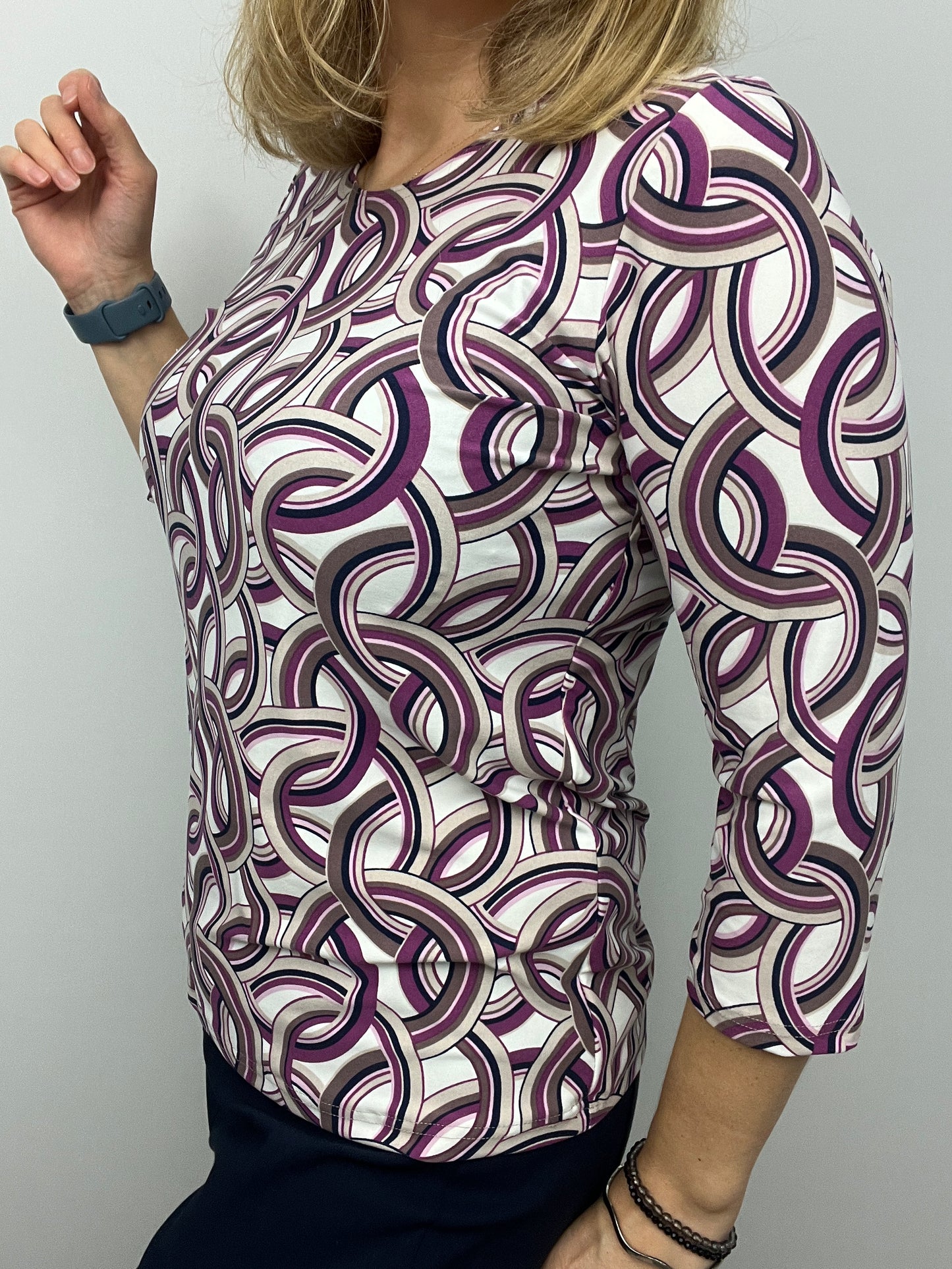 ARETHA peachy feeling style top 3/4 sleeves