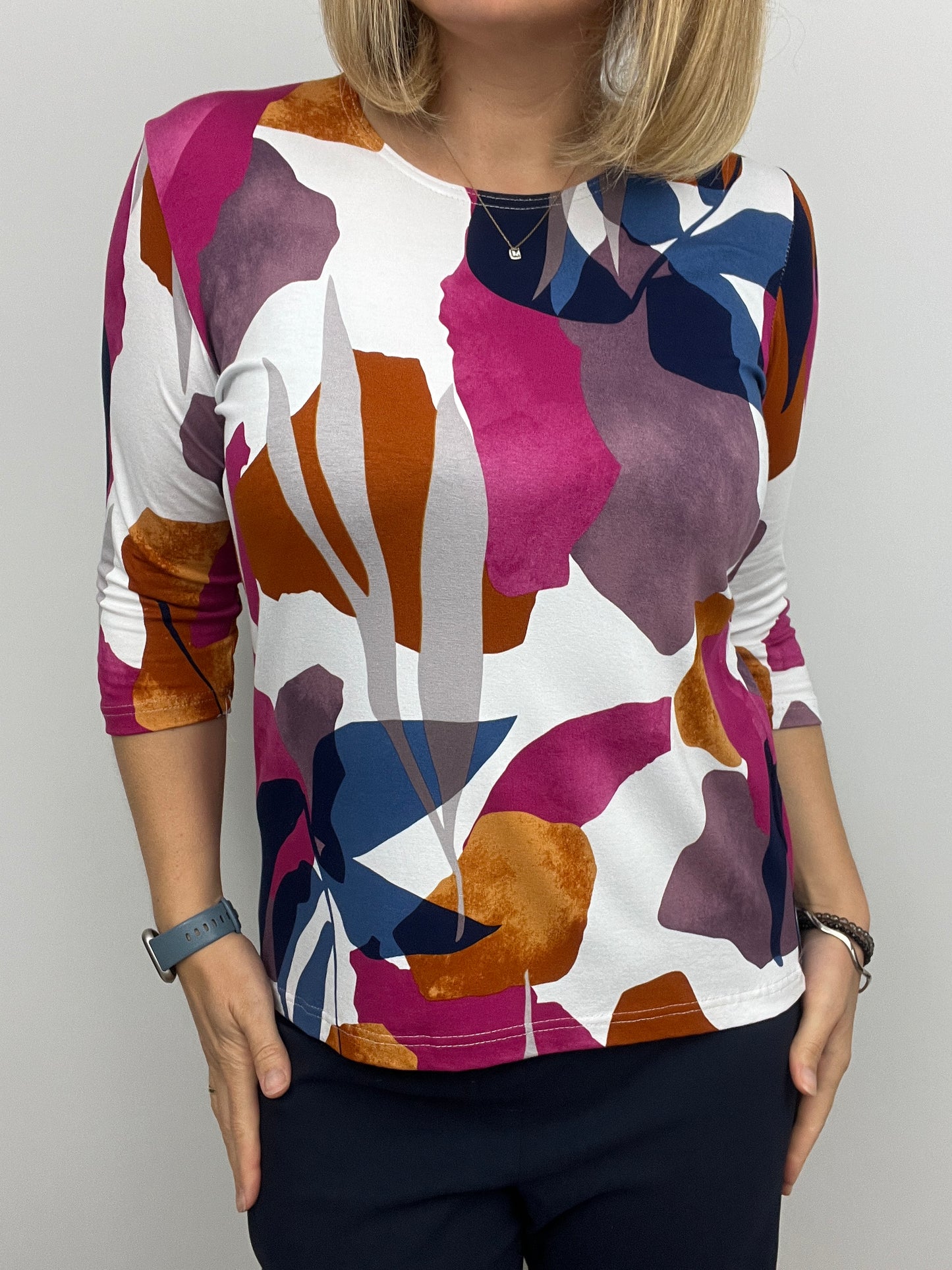 HELEN cotton feel style top 3/4 sleeves