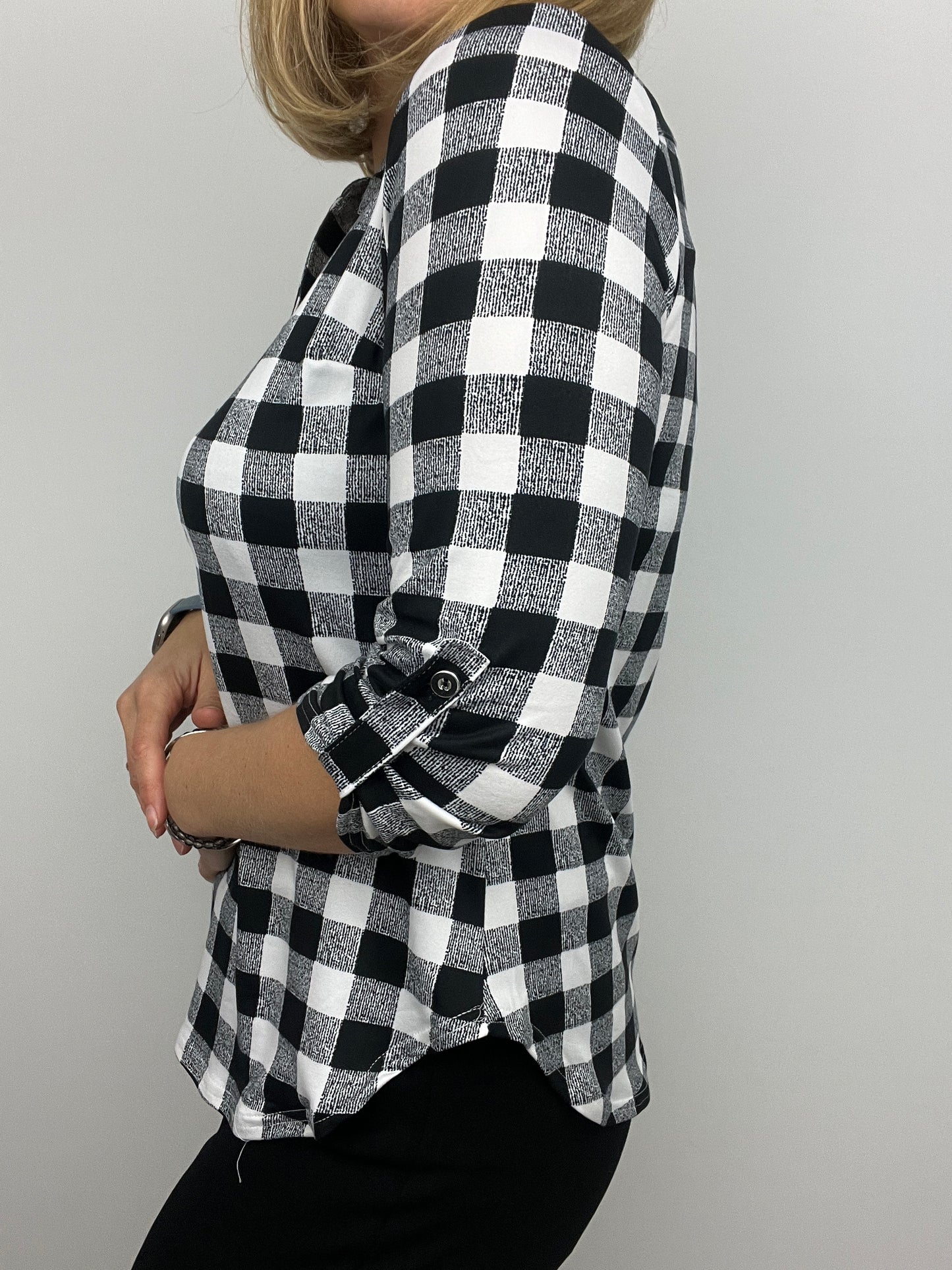 BILLIE stand-up collar top