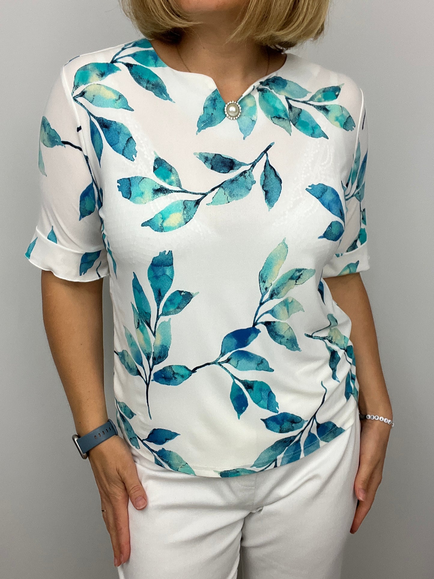 Lorna leaf print top