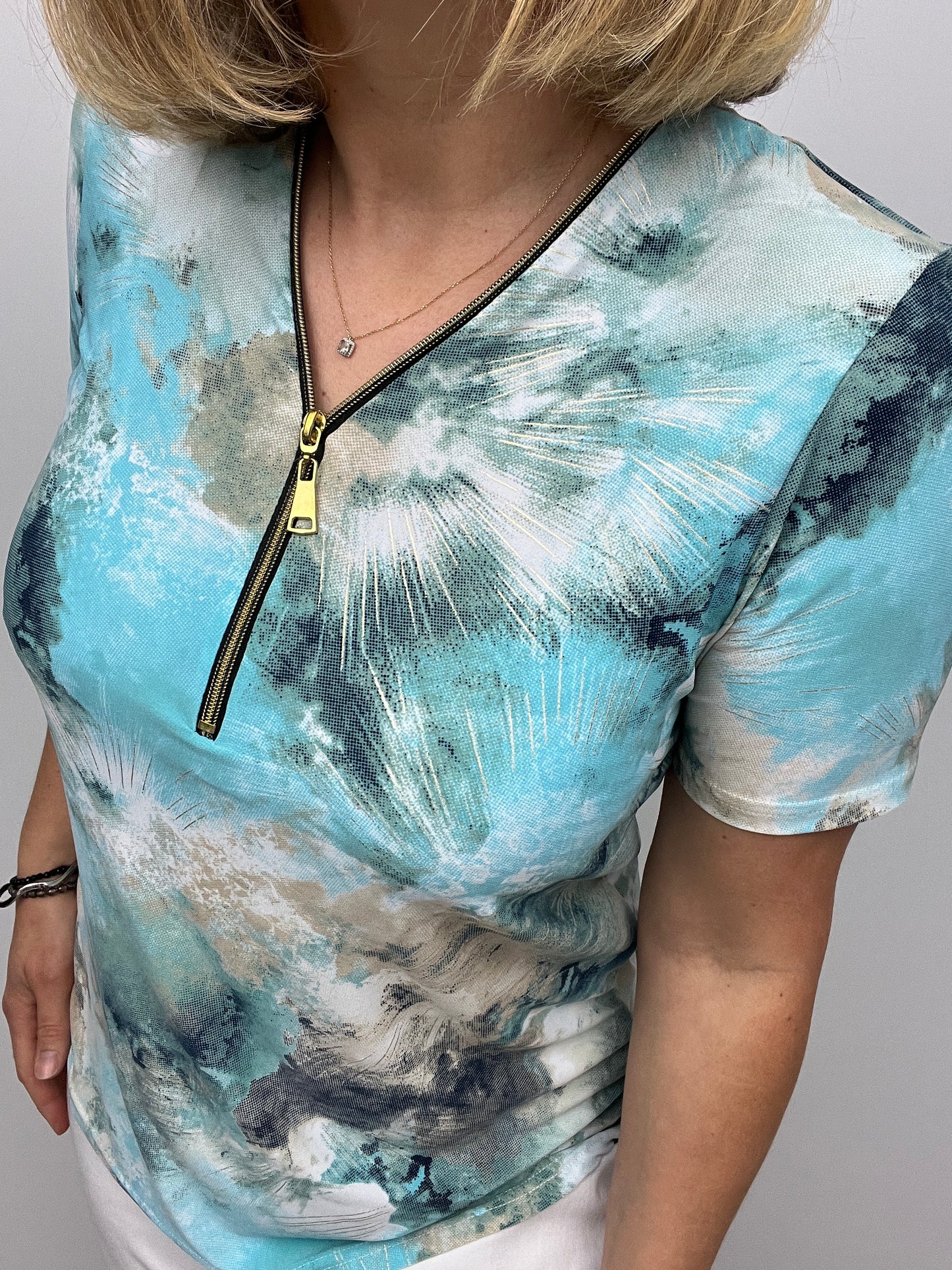 FELICITY short sleeve zip top