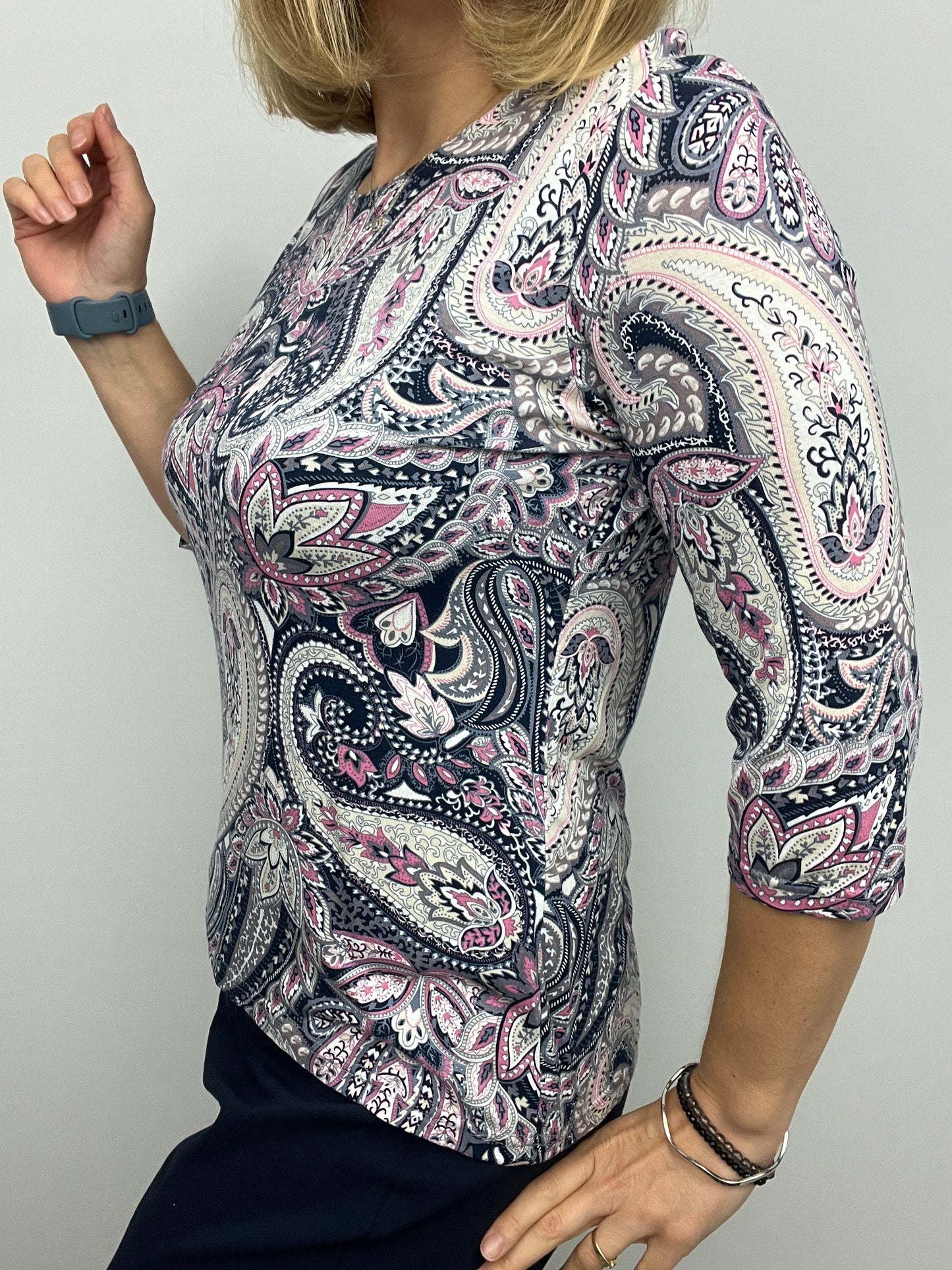 MOIRA cotton feel style top 3/4 sleeves