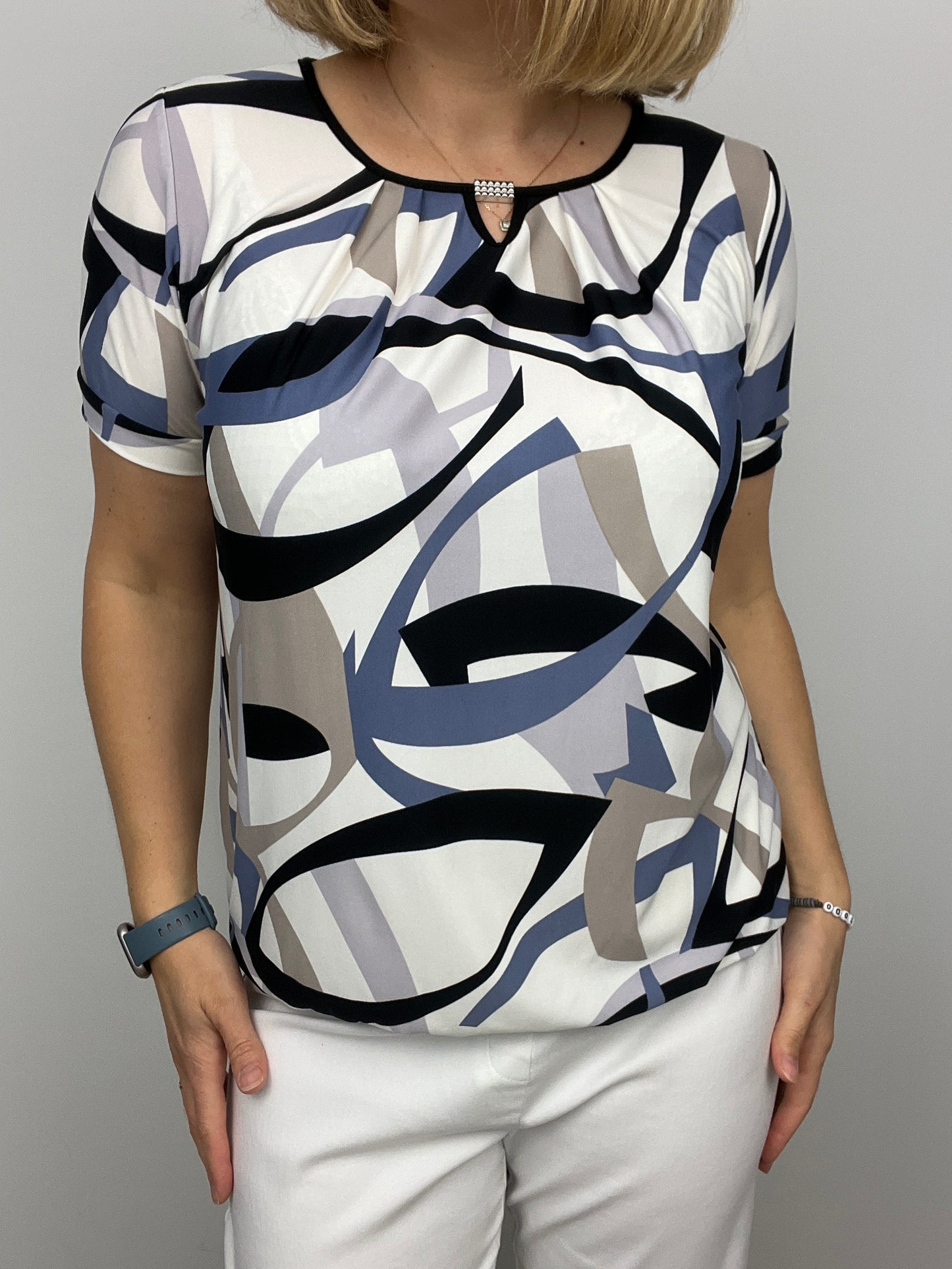 JULIA short sleeve top with elasticated hem