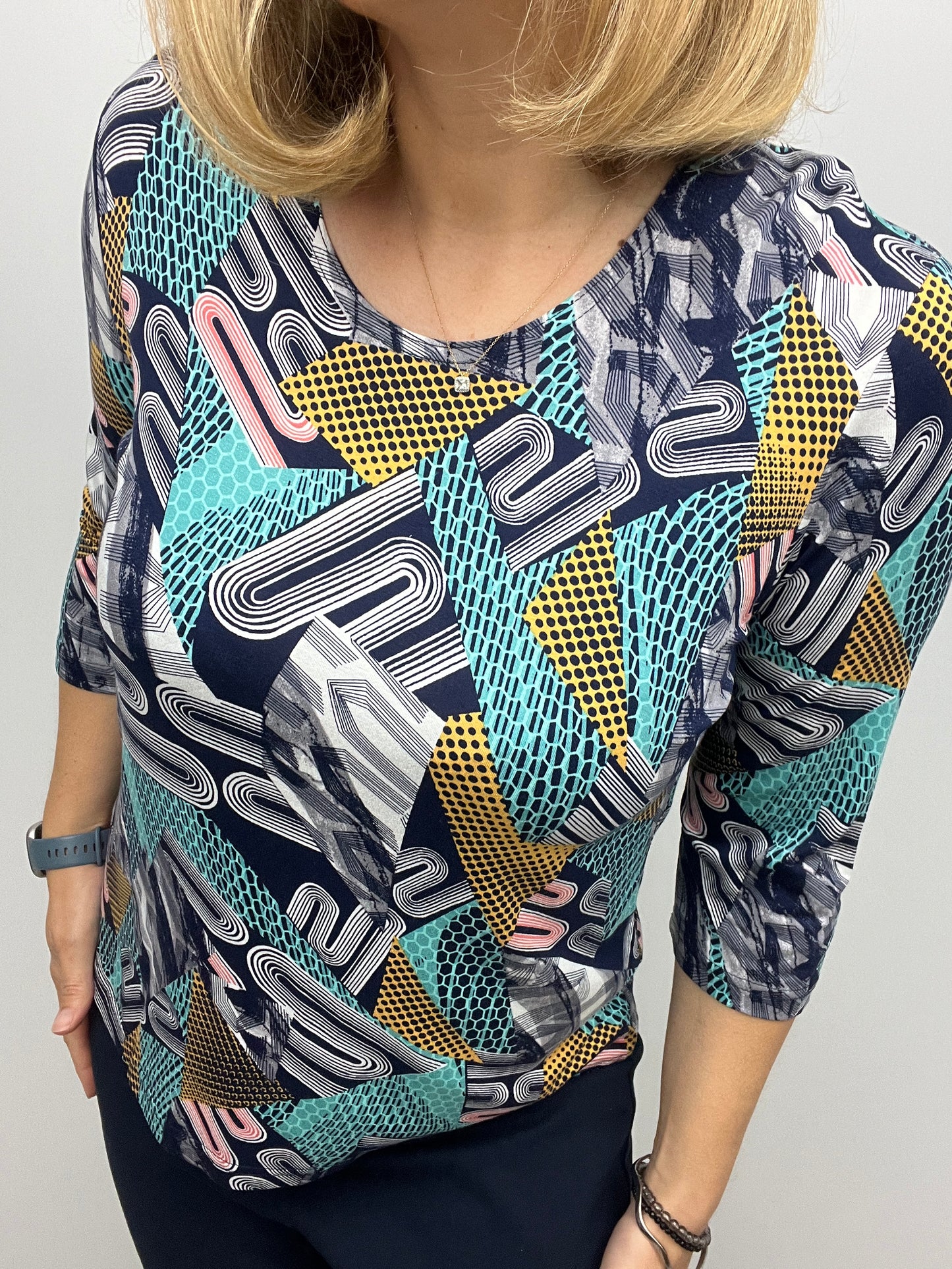 MARGARET cotton feel style top 3/4 sleeves