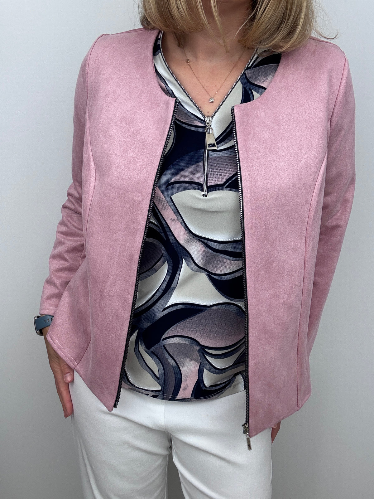 RACHEL 3/4 sleeve zip top