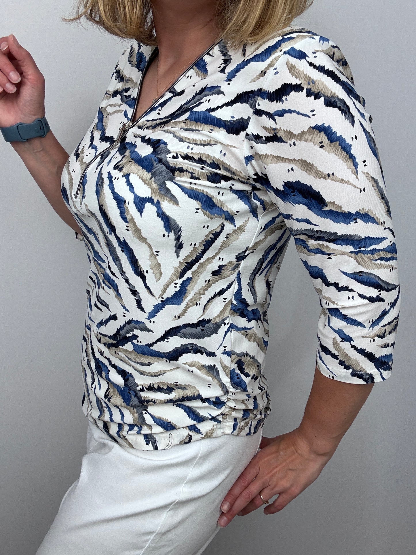 ANASTASIA 3/4 sleeve zip top