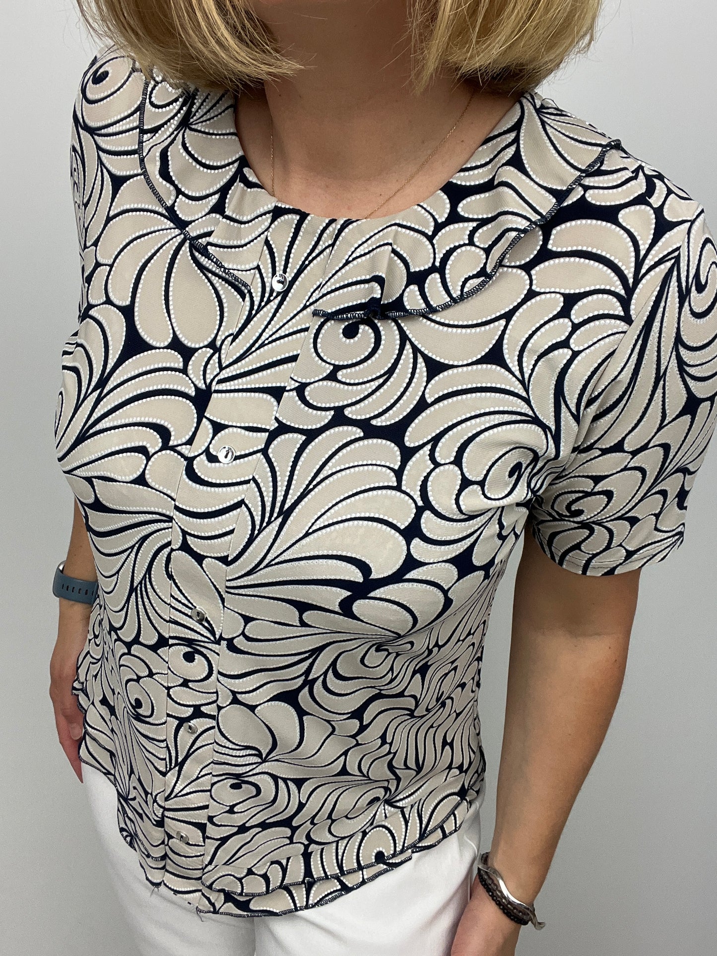 ALANA top with single frill neckline