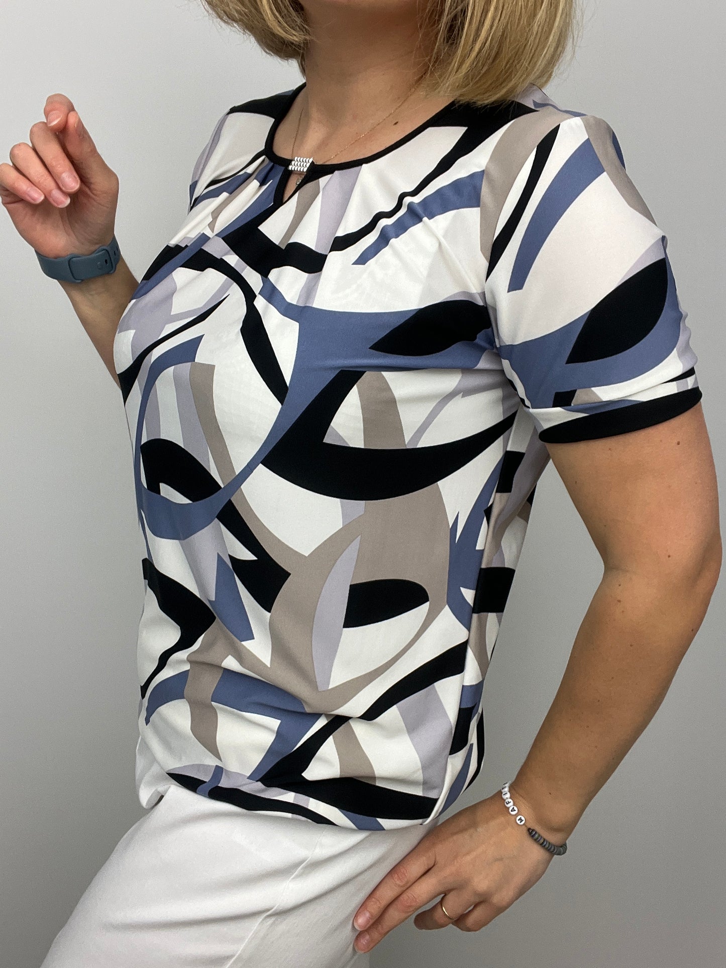 JULIA short sleeve top with elasticated hem