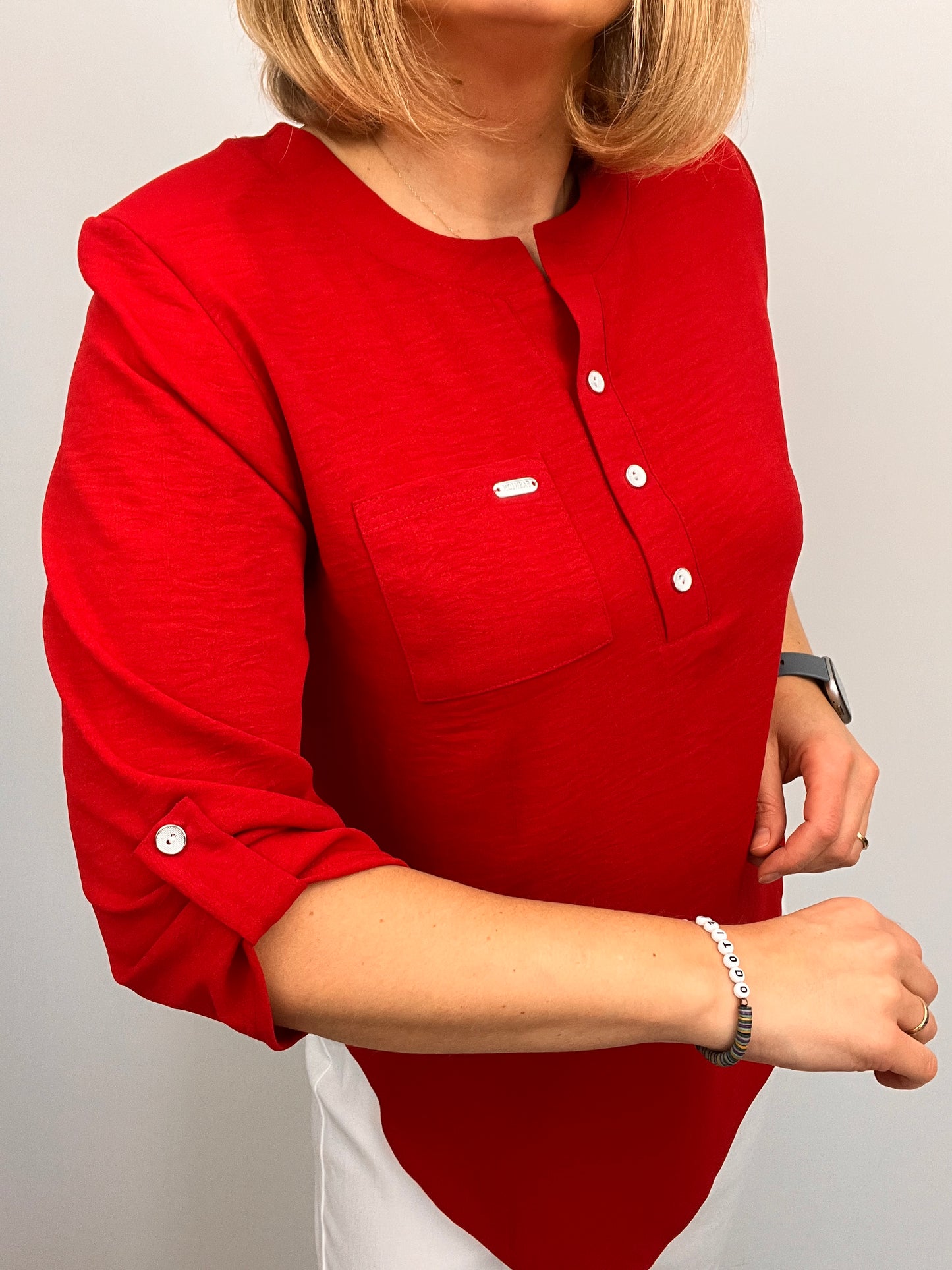 VALERIE red crape blouse