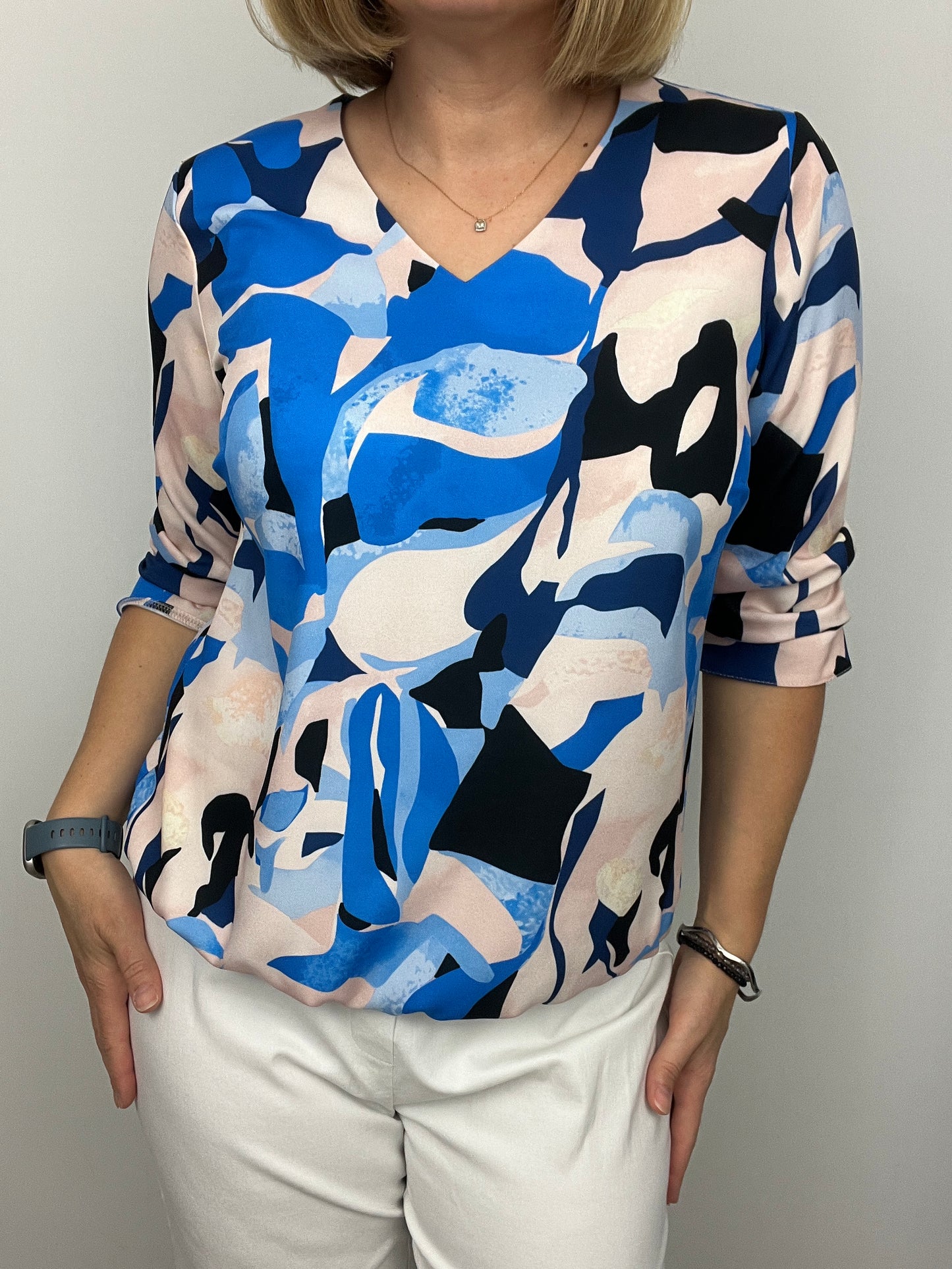 BRIDGET v-neck top with elasticated hem