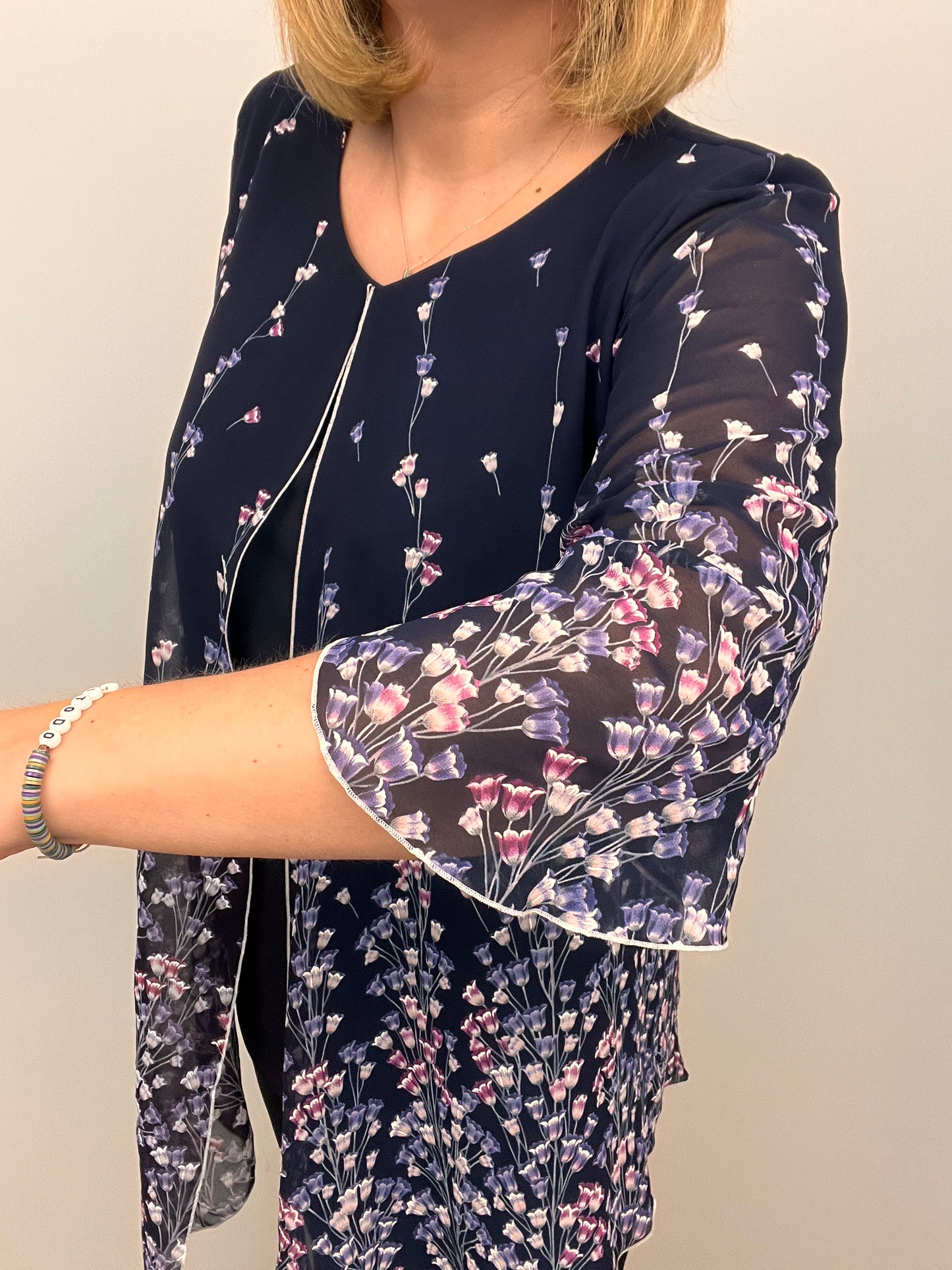 JUDITH chiffon cape-like effect top