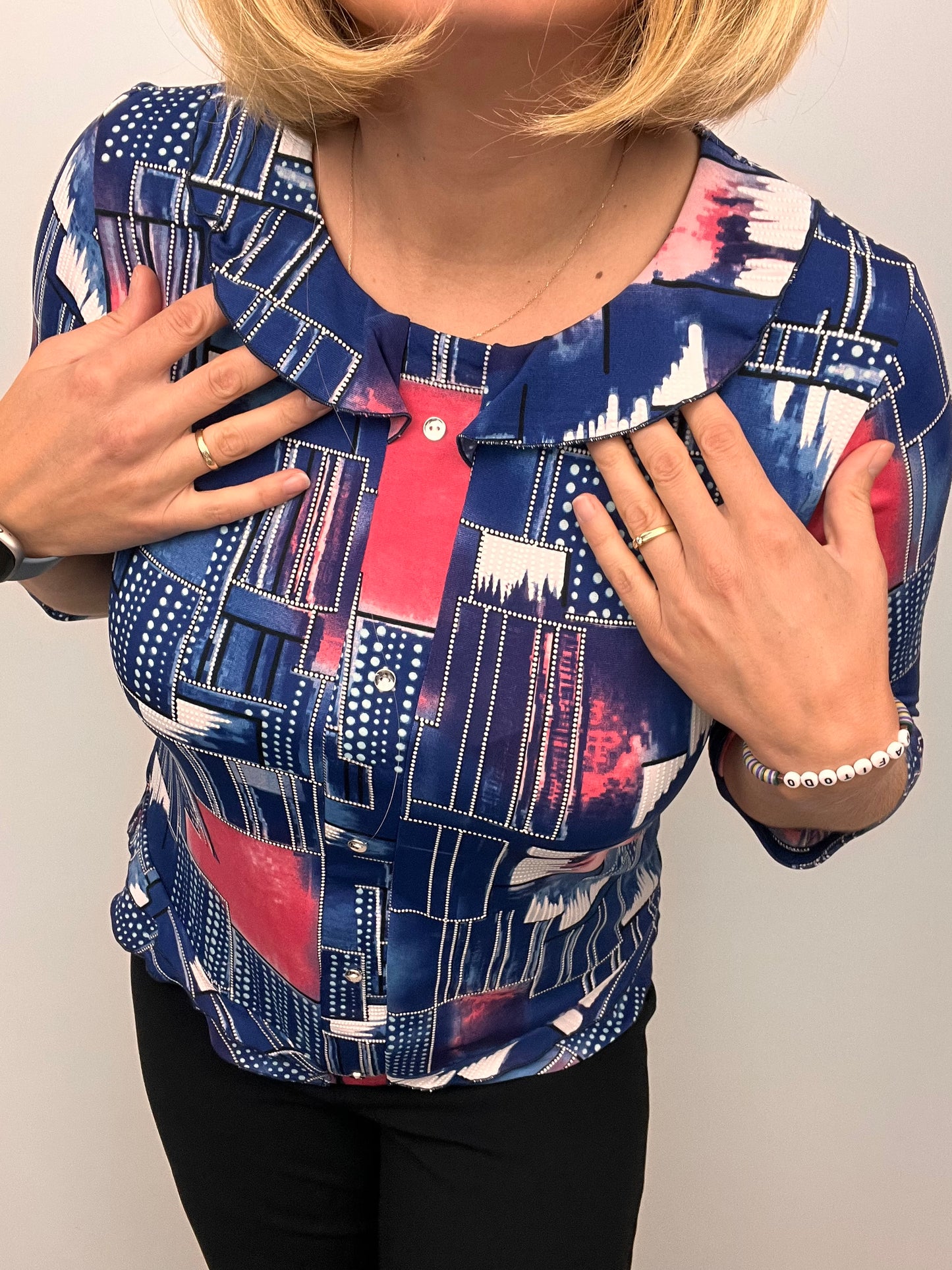 CLAUDIA top with single frill neckline