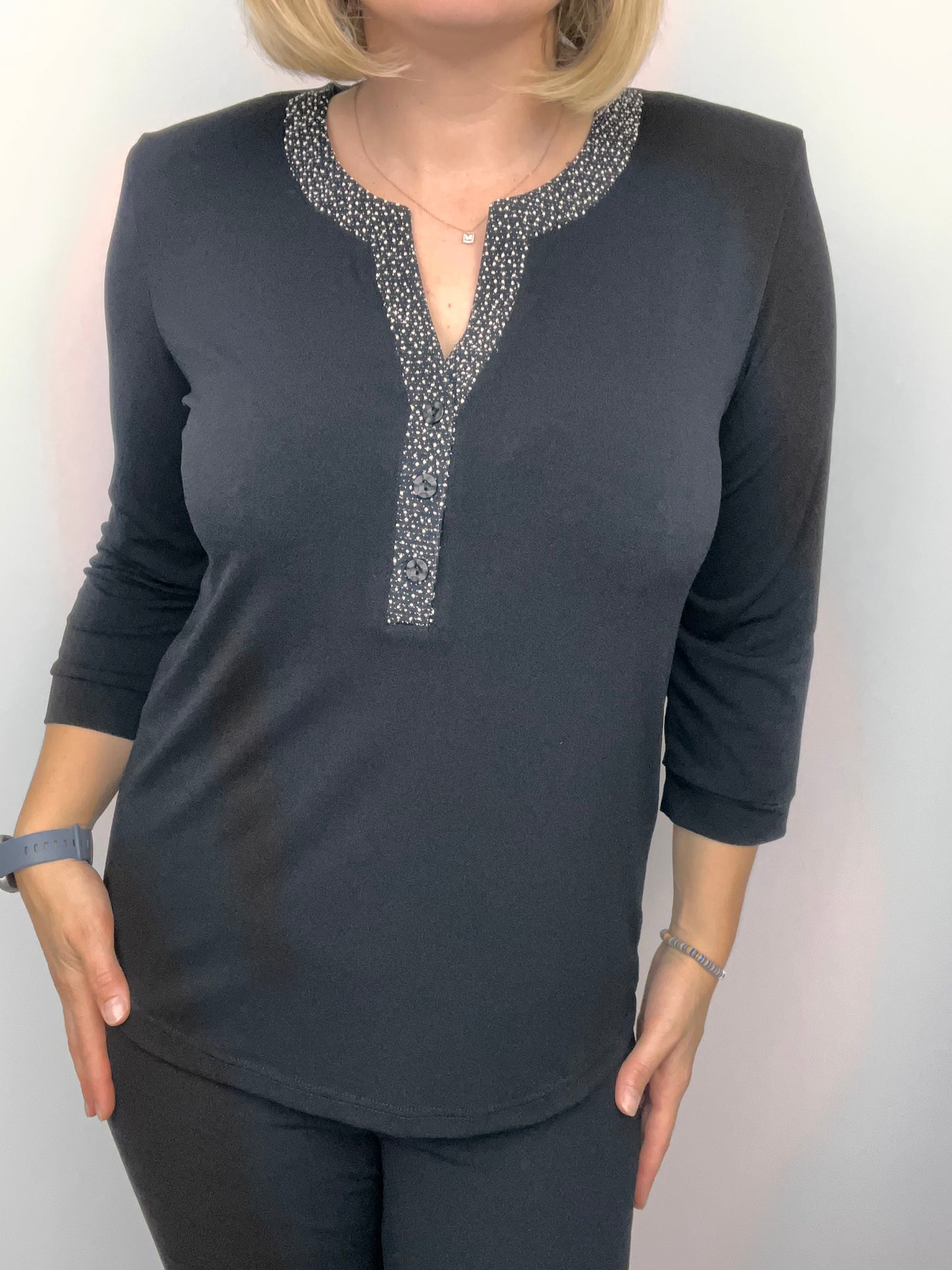 FRANCESCA black festive top
