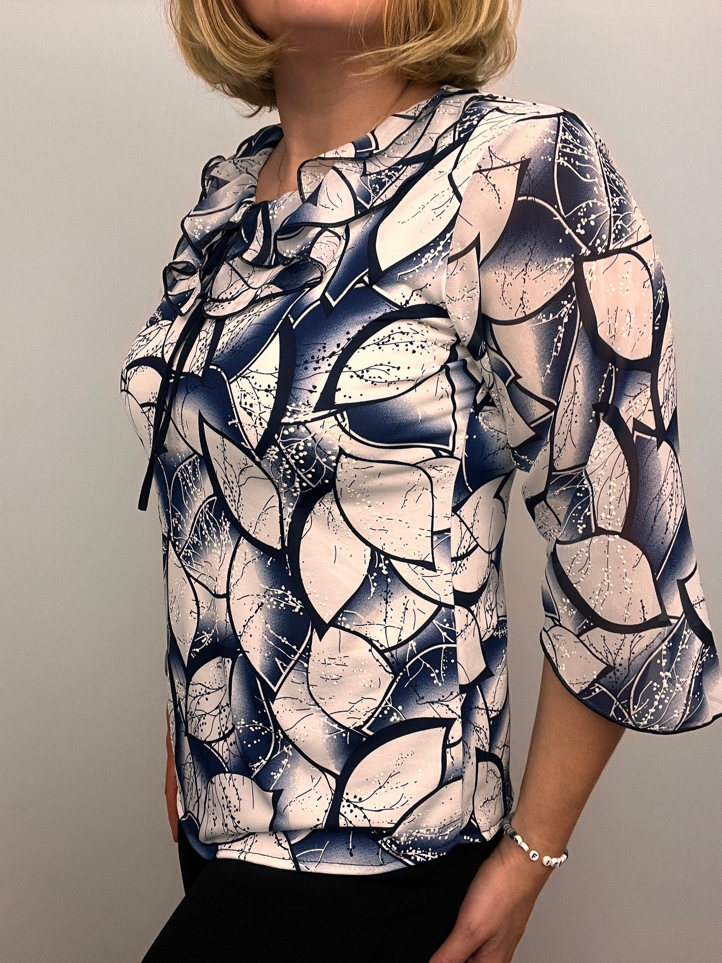 LUNA Double ruffle round neck top