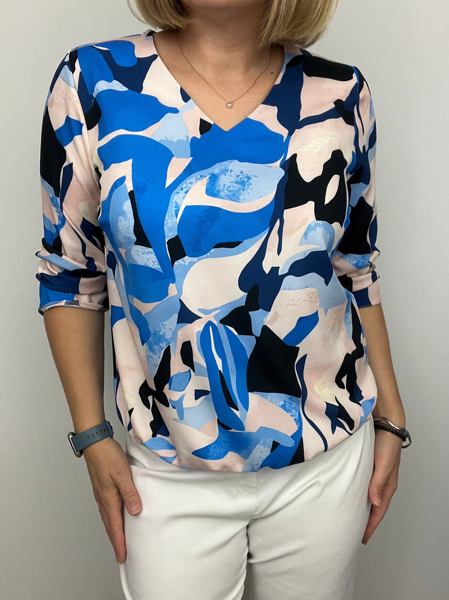 BRIDGET v-neck top with elasticated hem