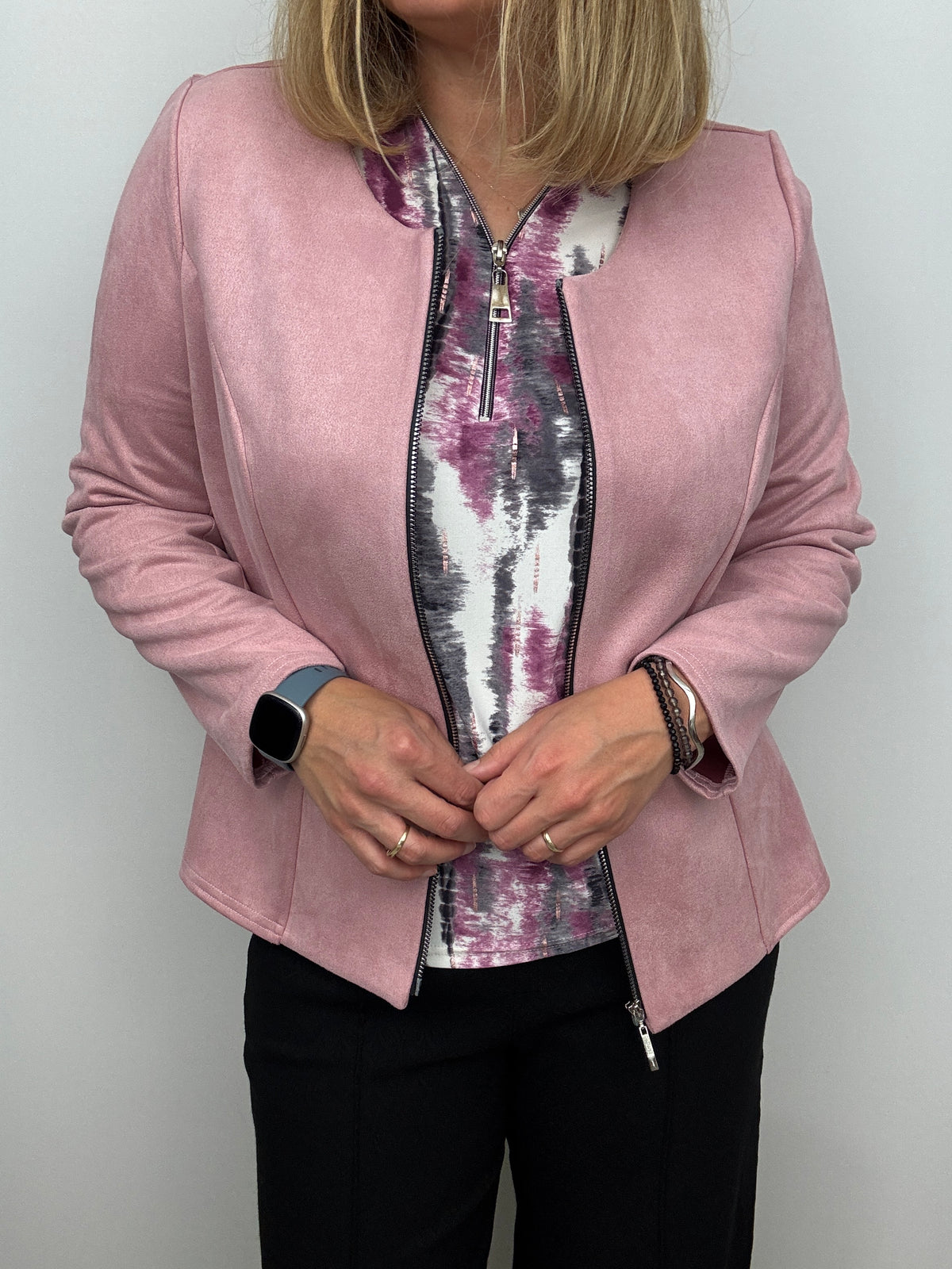 ABBEY 3/4 sleeve zip top