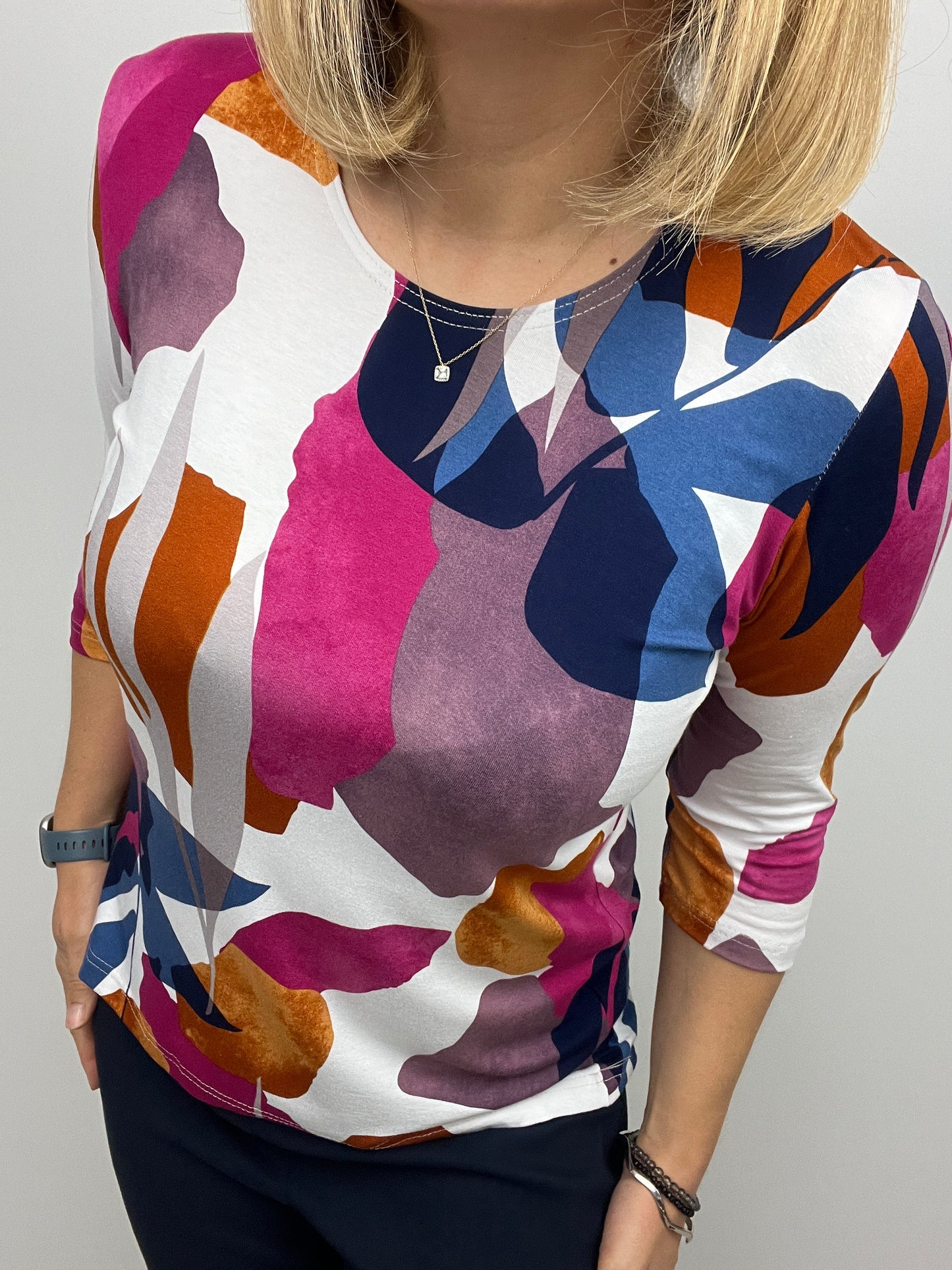 HELEN cotton feel style top 3/4 sleeves