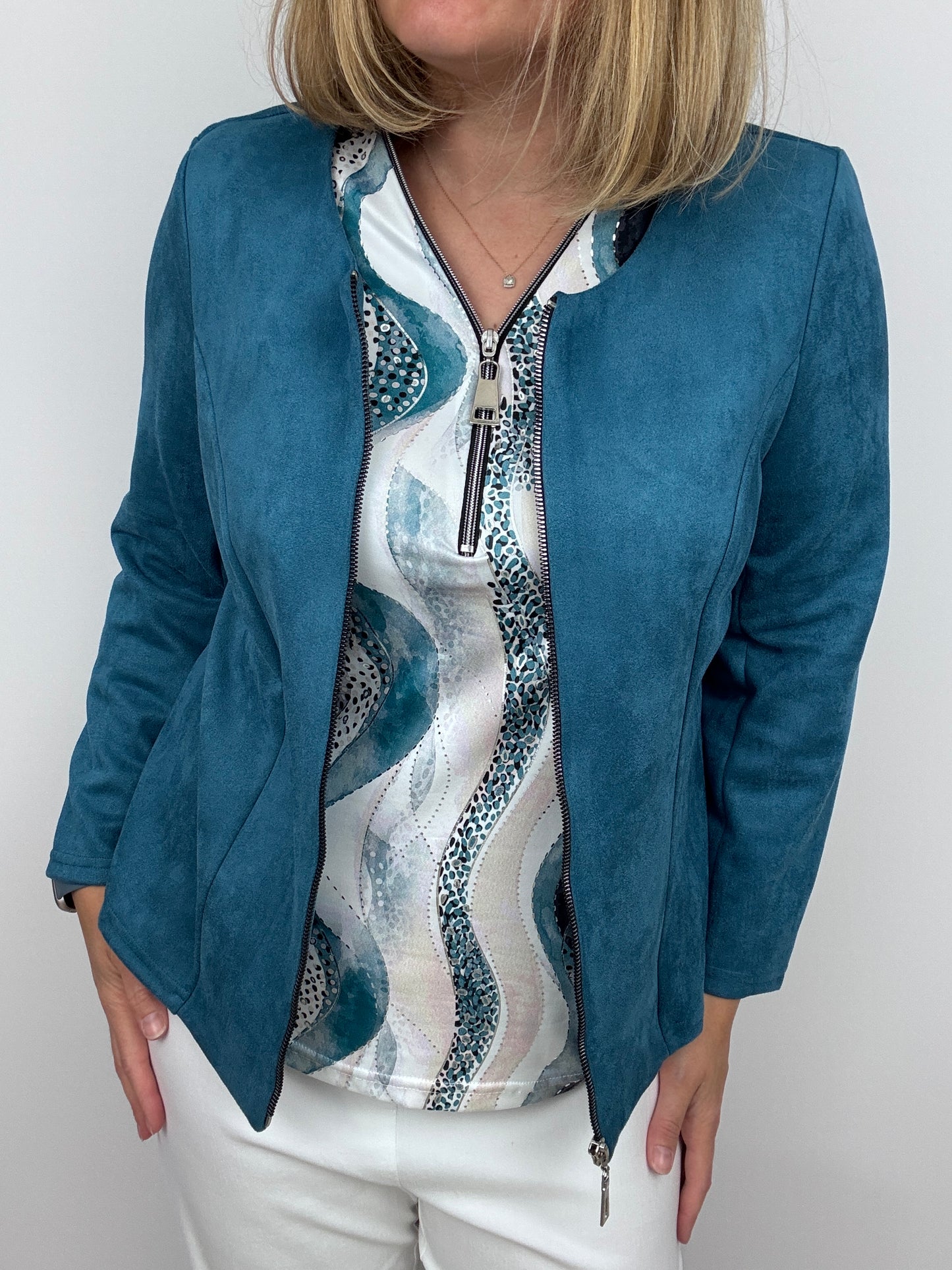TRISH short sleeve zip top
