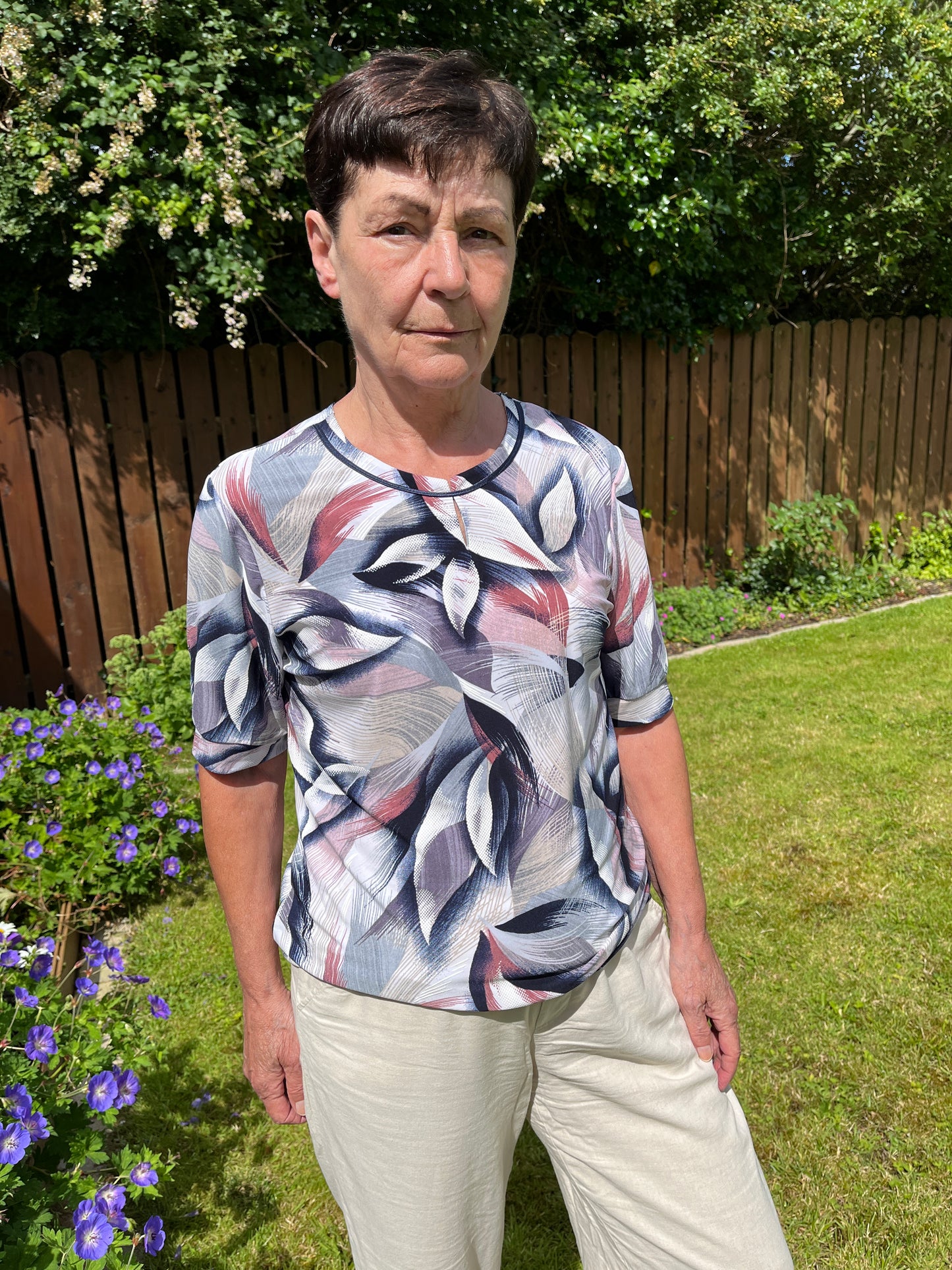 HAZEL short sleeve top with wide band