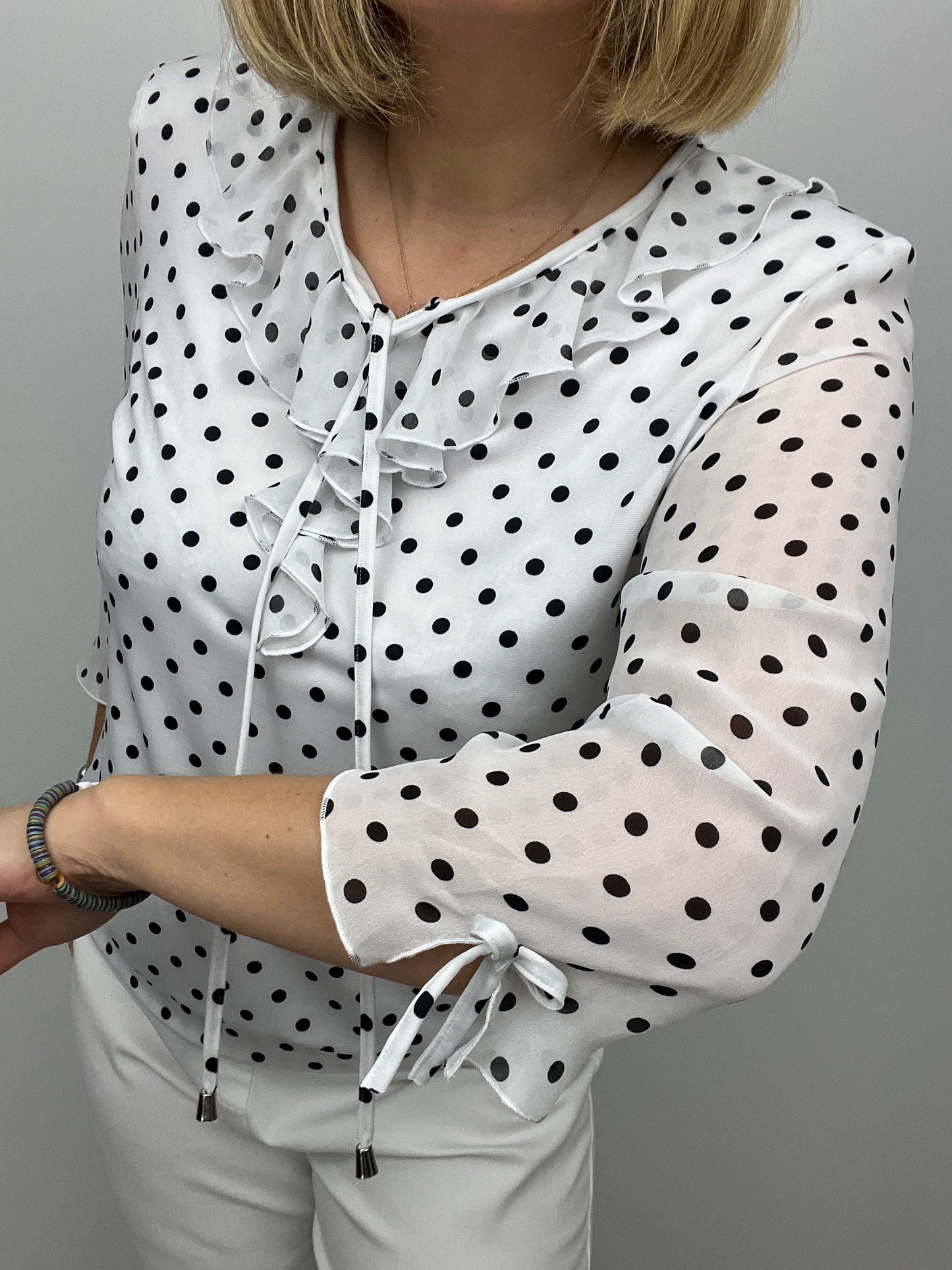 Molly polka dot ruffle top