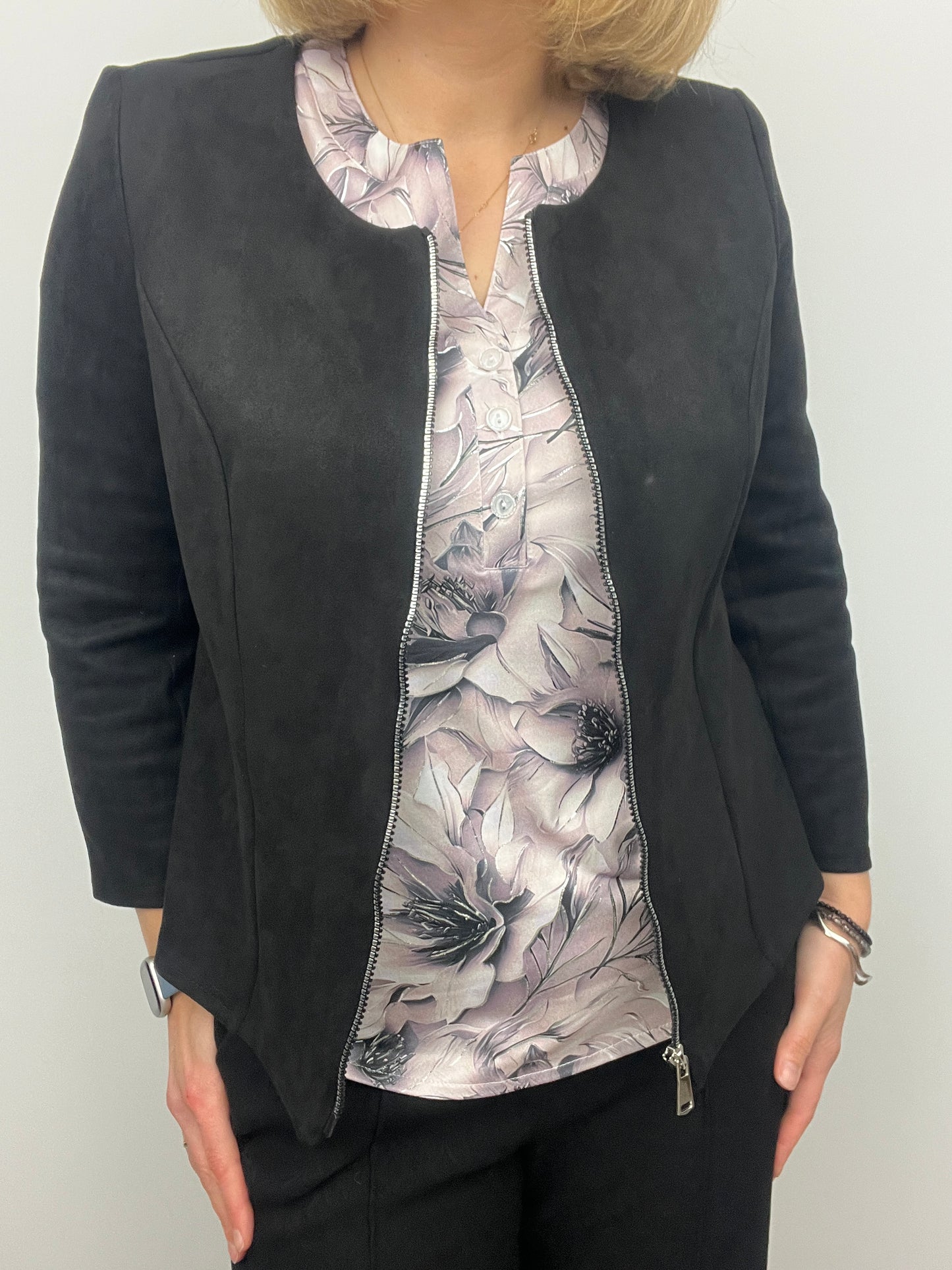 Suedette jacket black