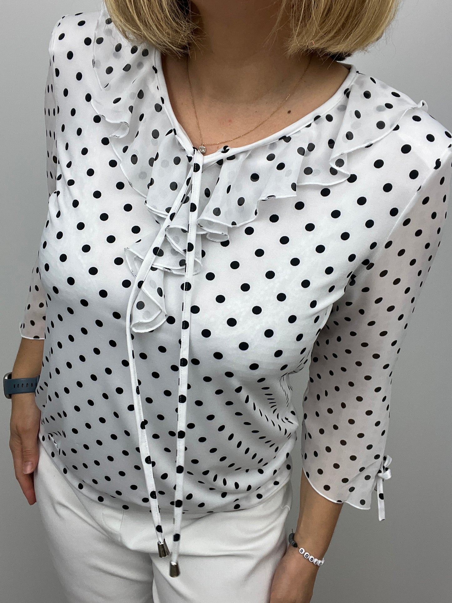Molly polka dot ruffle top