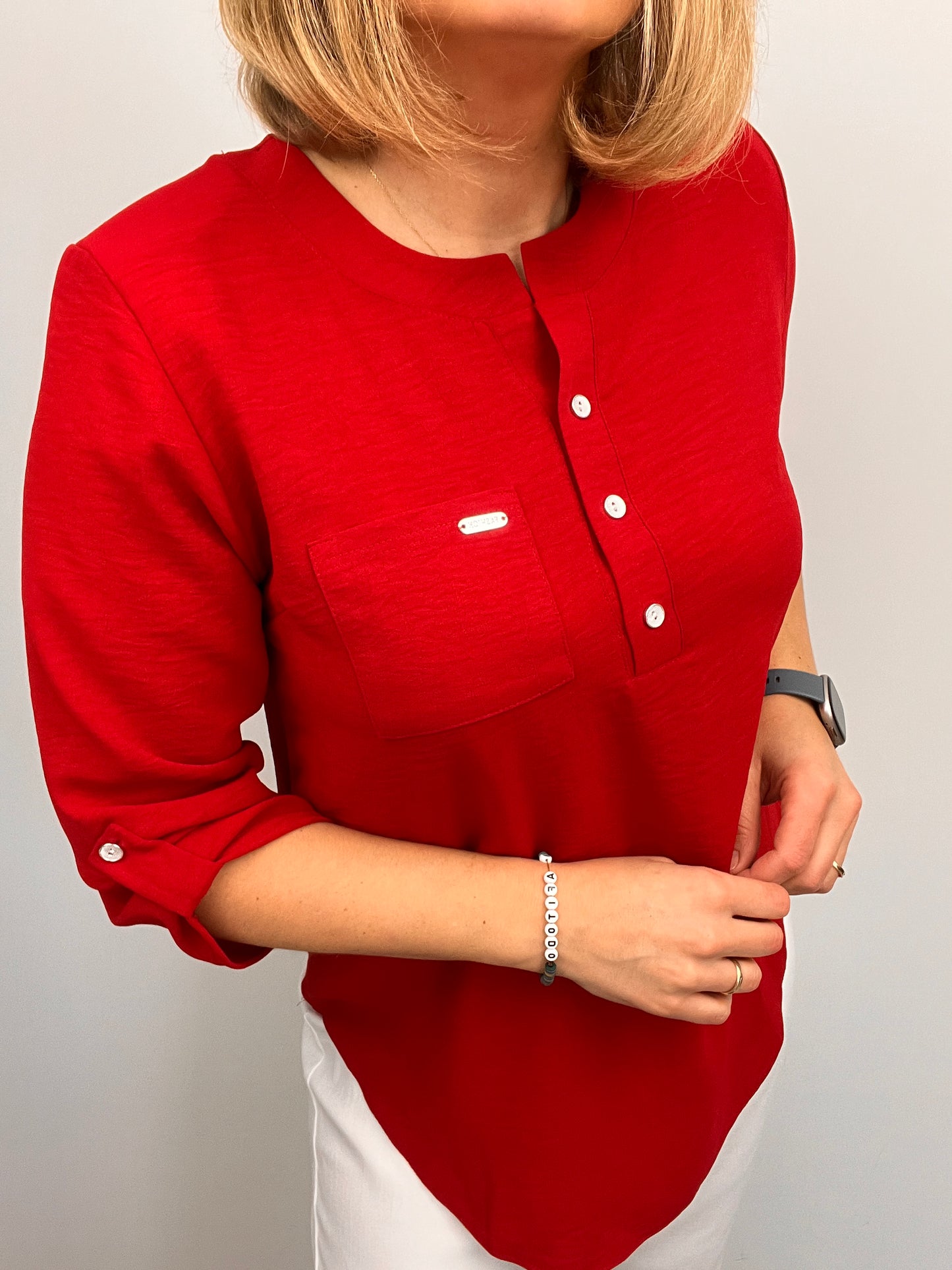 VALERIE red crape blouse