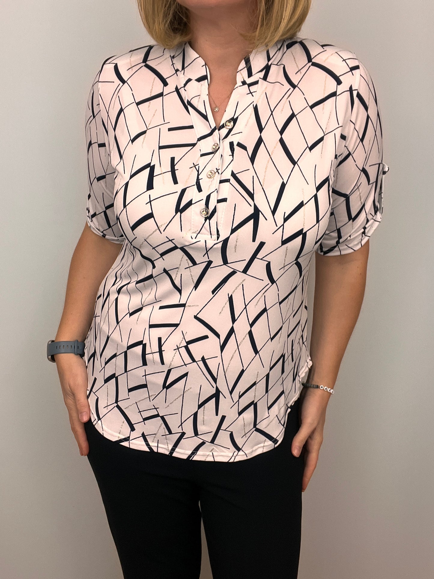 DEBRA stand-up collar blouse