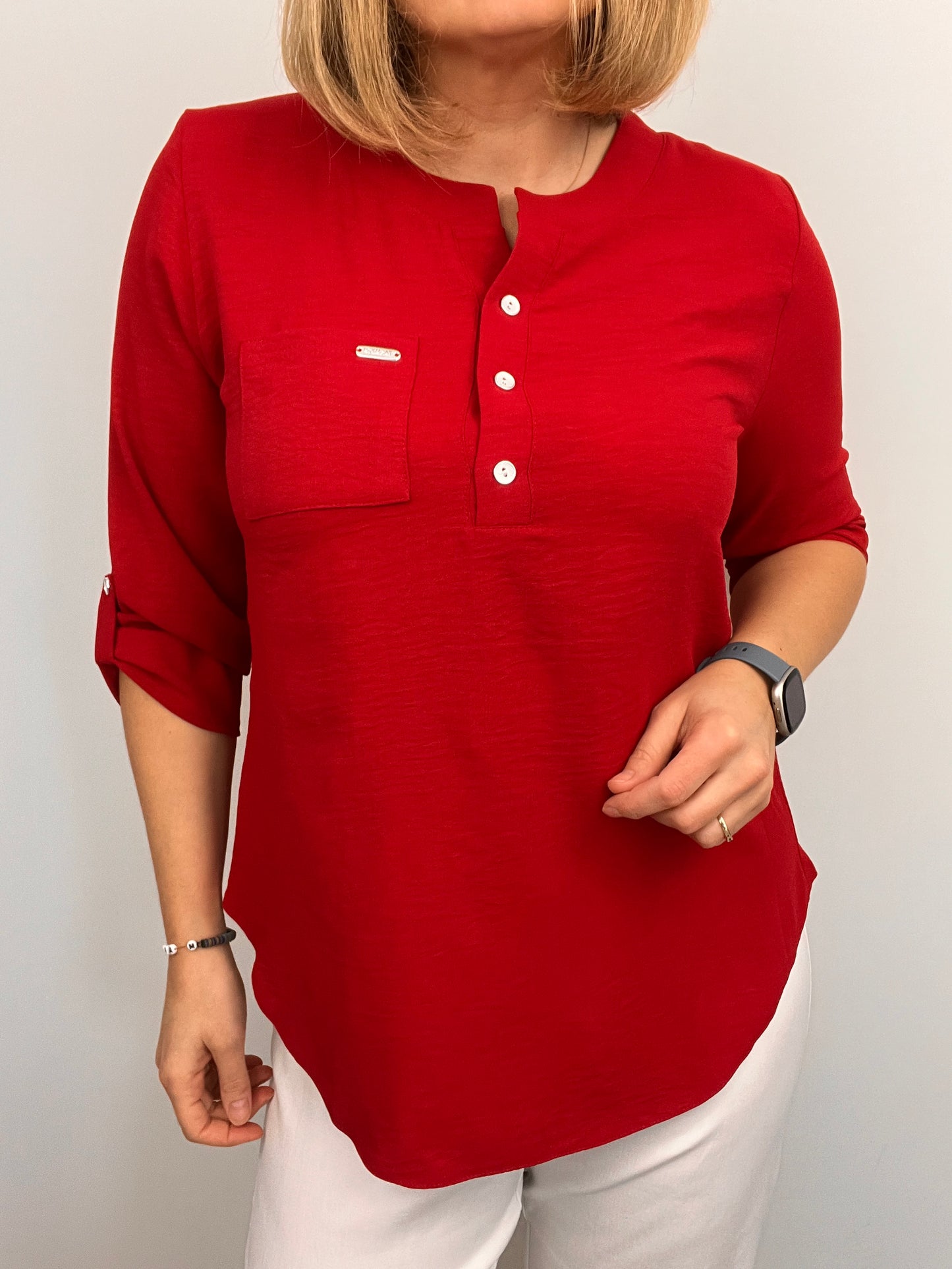 VALERIE red crape blouse