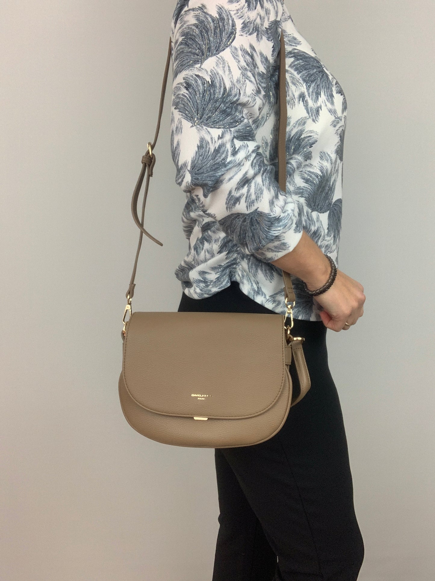 SOFIA TAUPE - quality faux leather shoulder/crossbody handbag