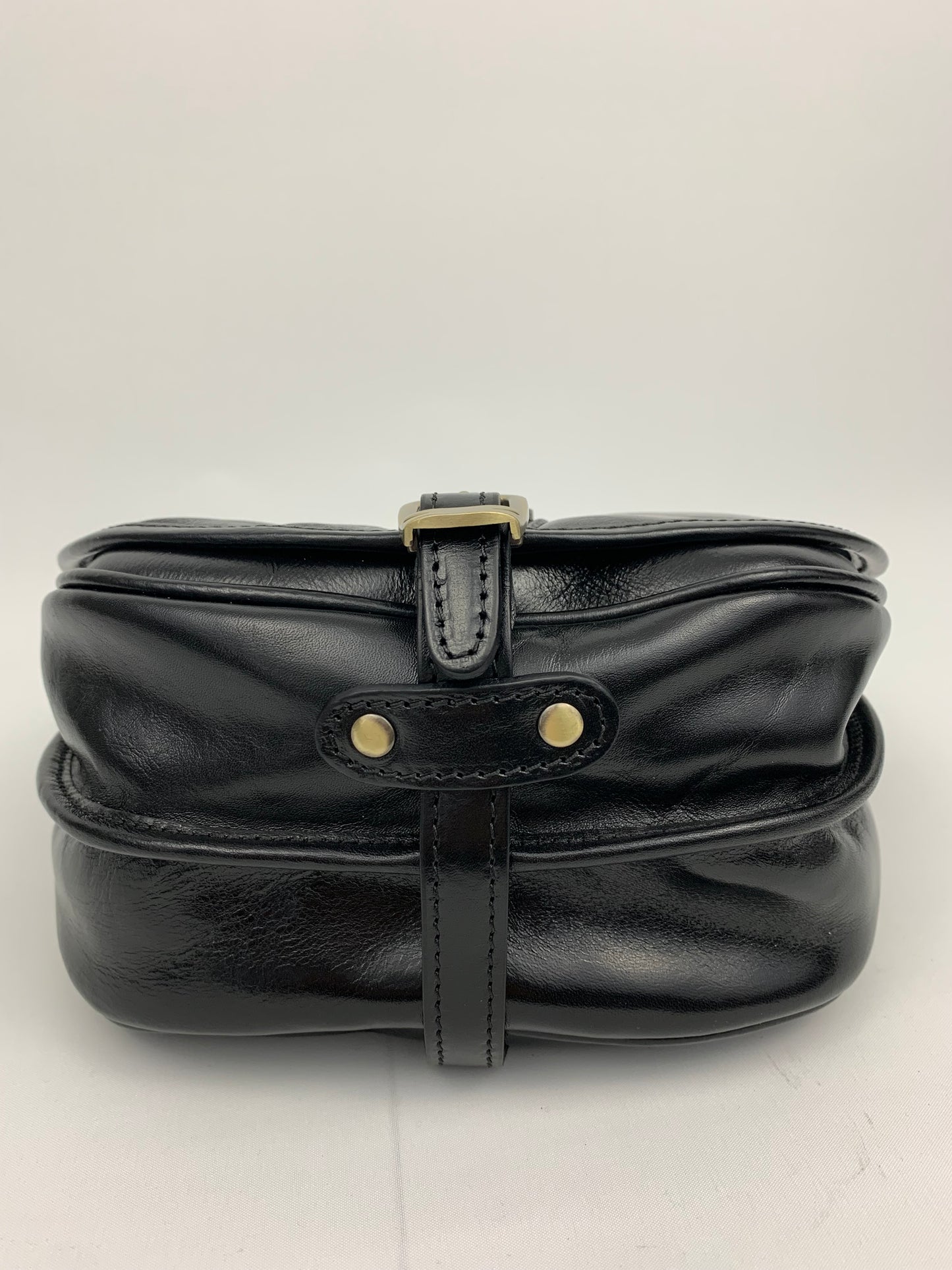 ROME - Italian Genuine leather messenger bag - black