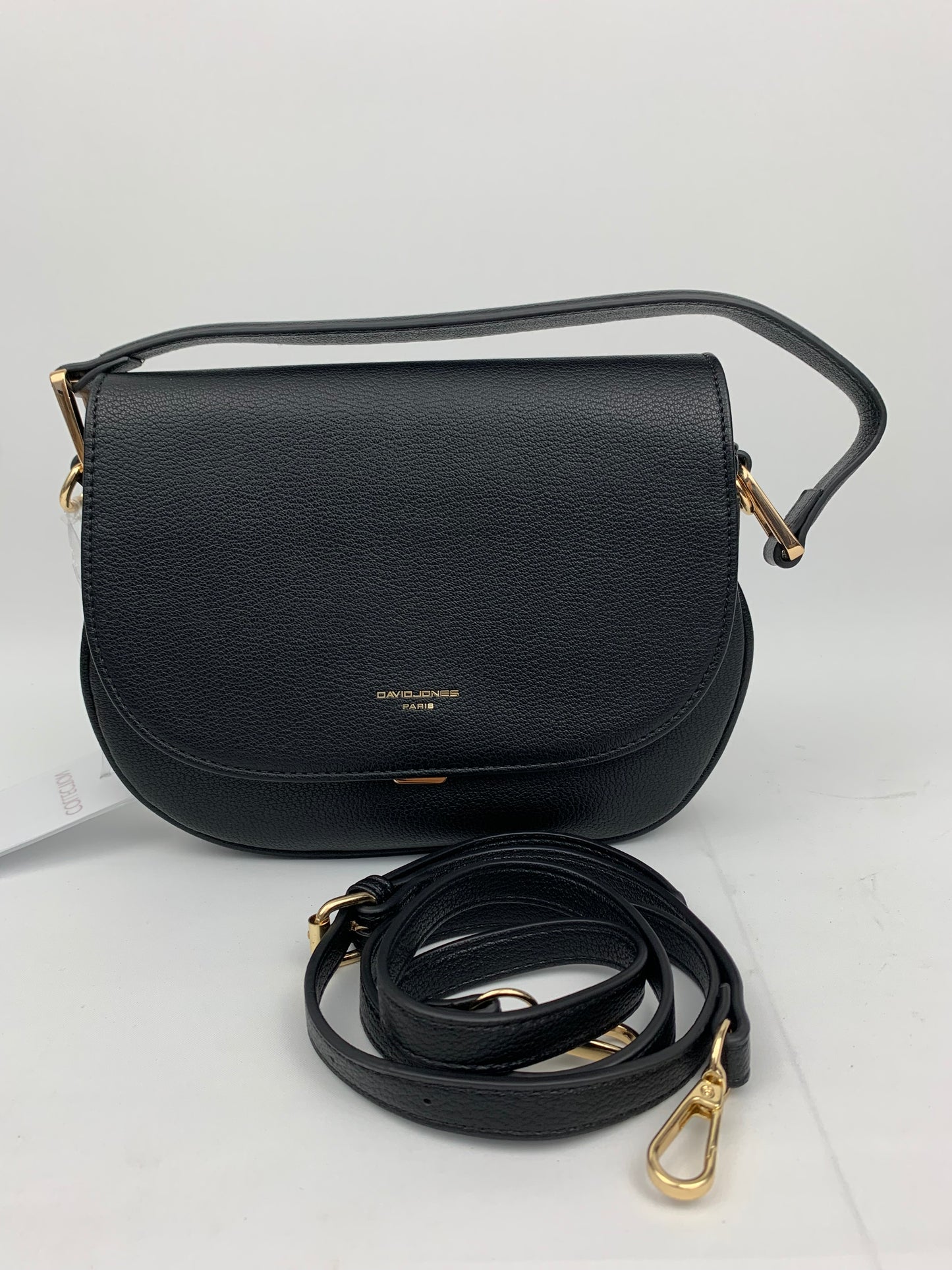 SOFIA BLACK - quality faux leather shoulder/crossbody handbag