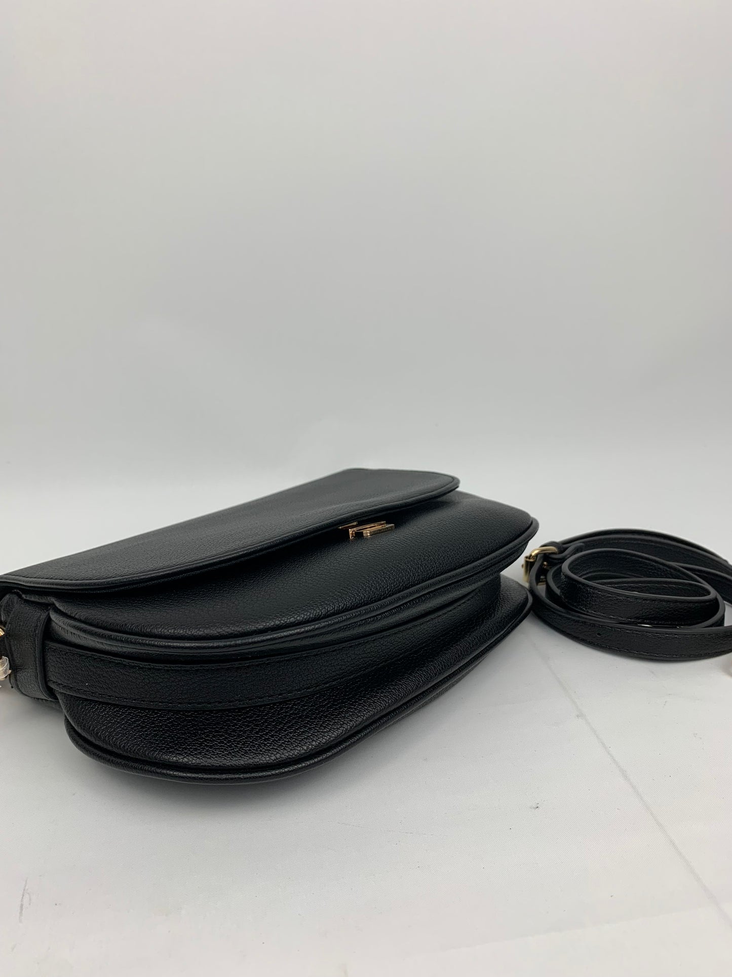 SOFIA BLACK - quality faux leather shoulder/crossbody handbag