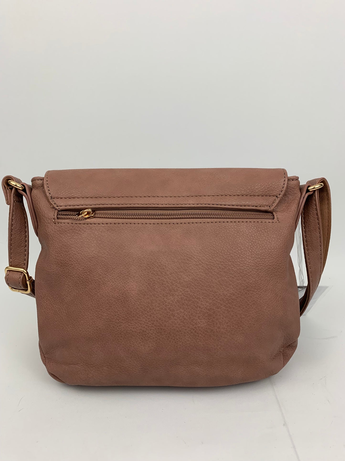 HAMBURG DEEP PINK - Soft faux leather saddle shoulder bag