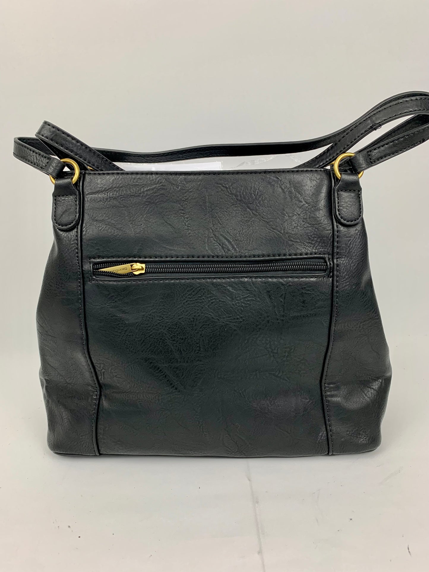 LOS ANGELES - faux leather large trapeze shoulder handbag