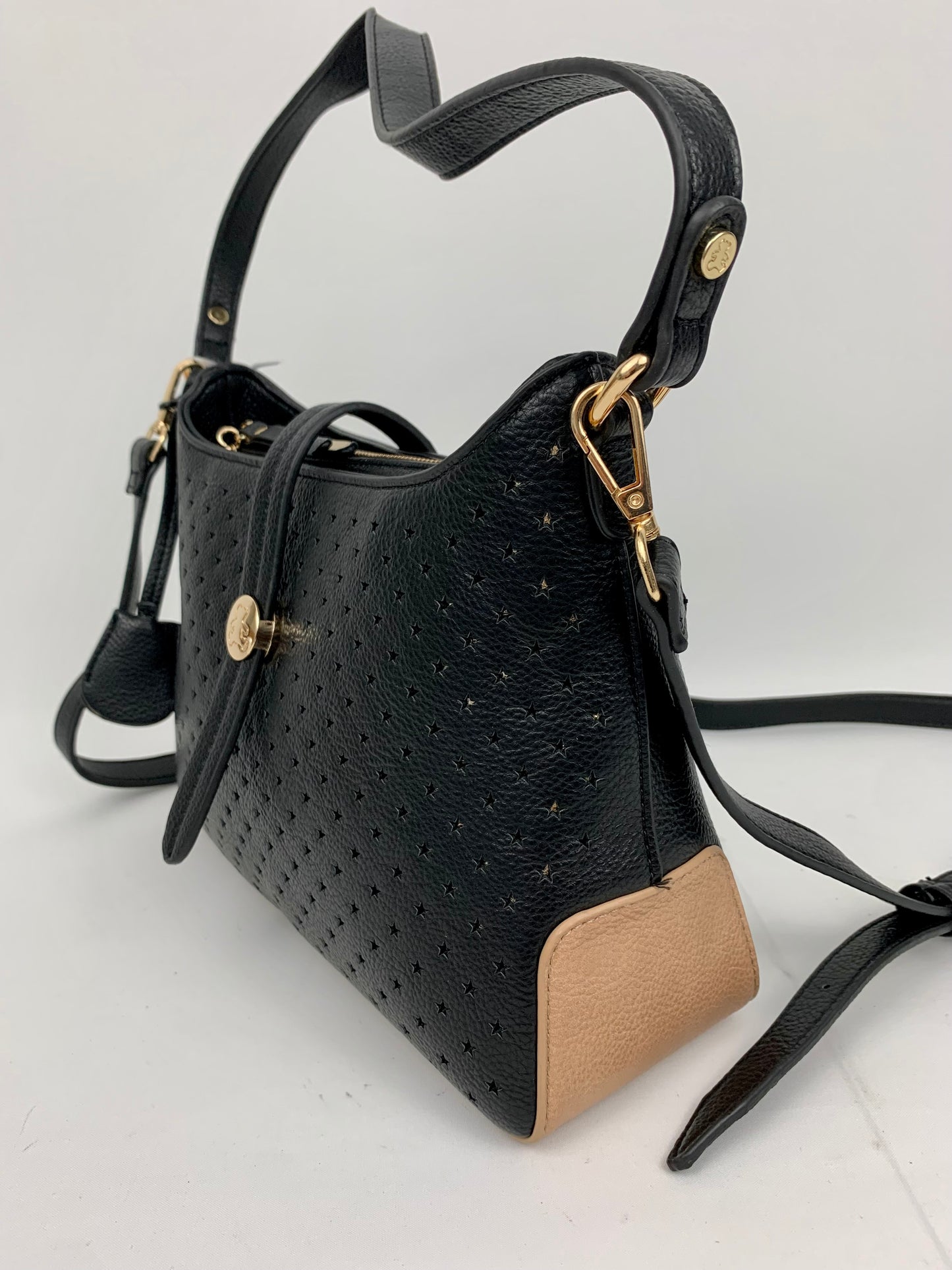 SANTANA - star patterned quality faux leather hobo shoulder/ crossbody handbag