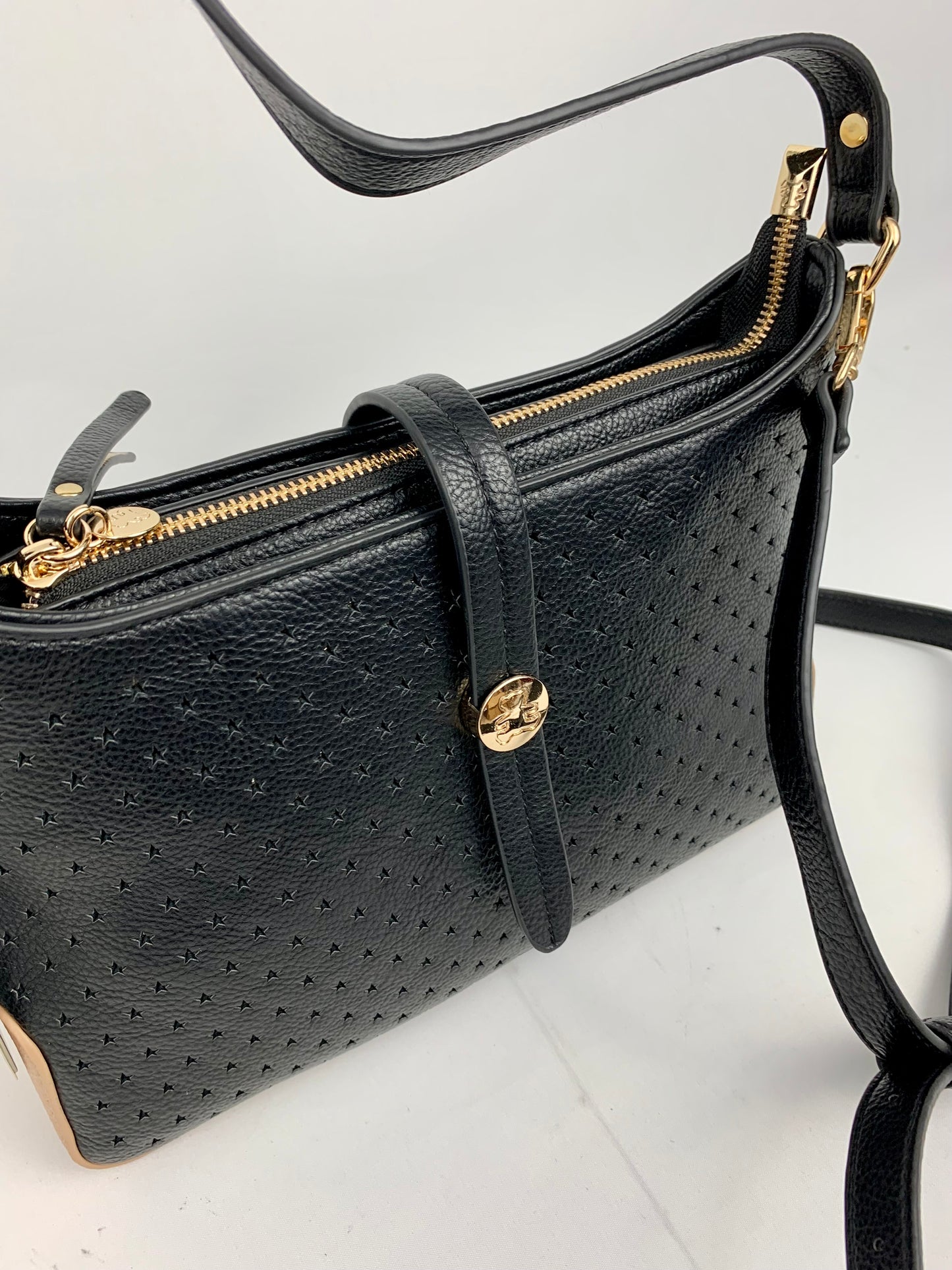 SANTANA - star patterned quality faux leather hobo shoulder/ crossbody handbag