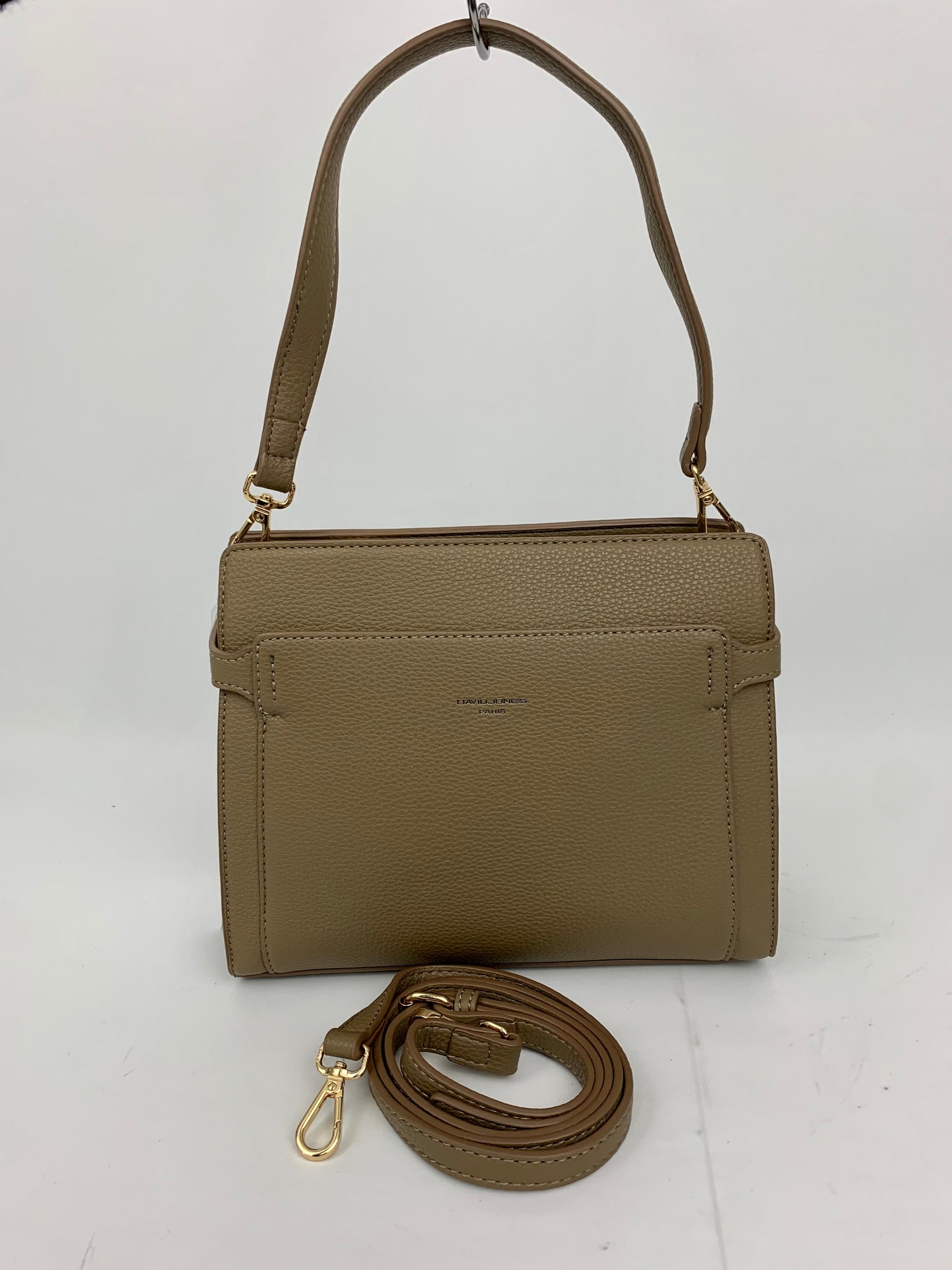 RHODE ISLAND TAUPE - quality faux leather shoulder/crossbody handbag