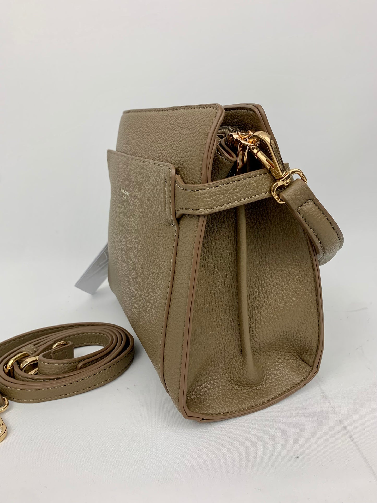 RHODE ISLAND TAUPE - quality faux leather shoulder/crossbody handbag