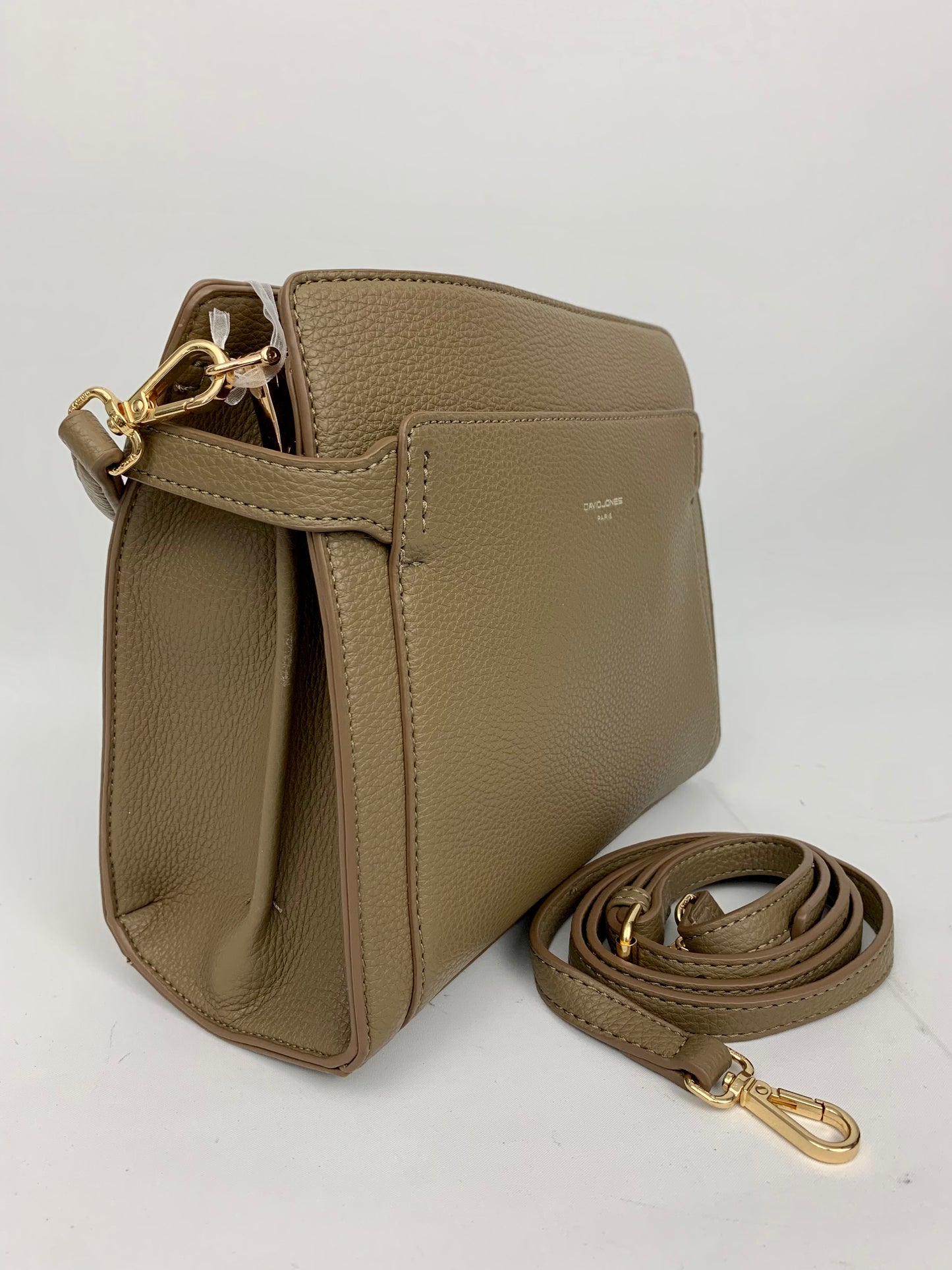 RHODE ISLAND TAUPE - quality faux leather shoulder/crossbody handbag