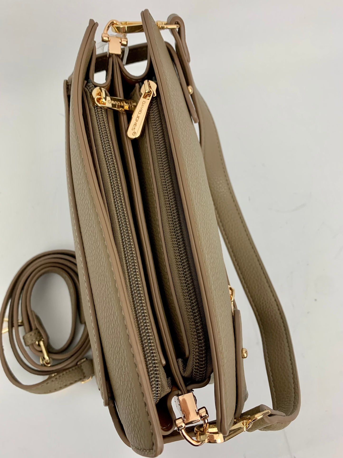 RHODE ISLAND TAUPE - quality faux leather shoulder/crossbody handbag