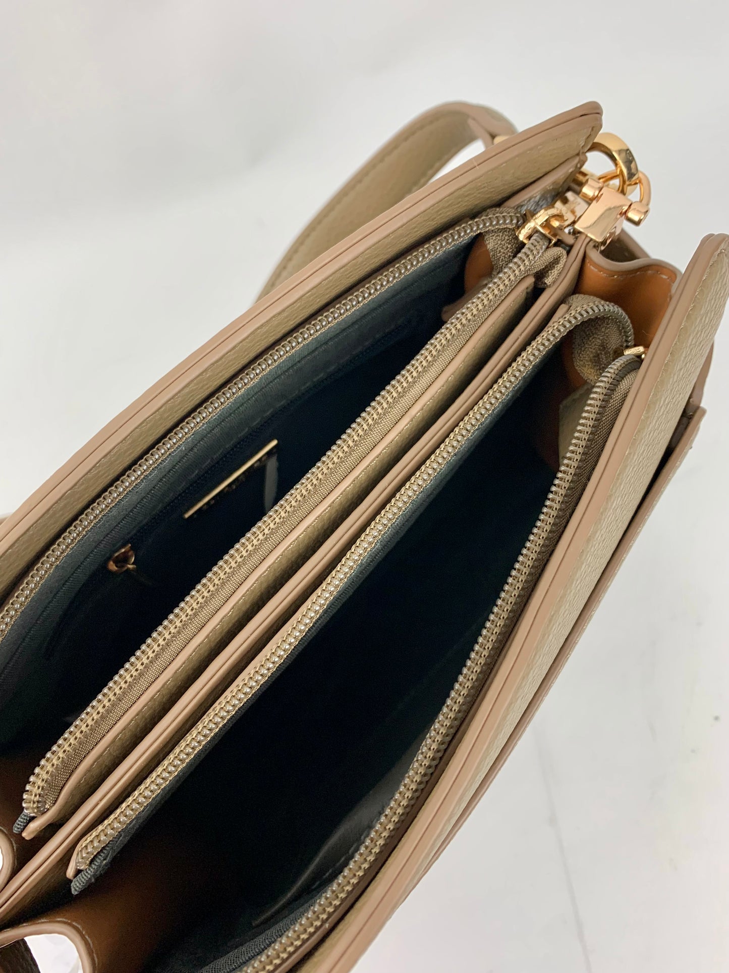 RHODE ISLAND TAUPE - quality faux leather shoulder/crossbody handbag