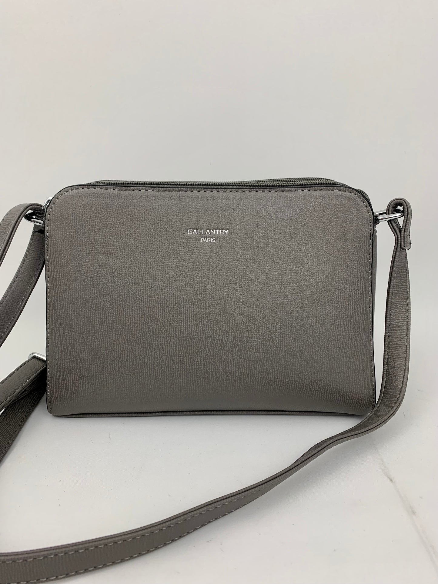 NEW JERSEY DARK GREY - faux leather middle size crossbody handbag